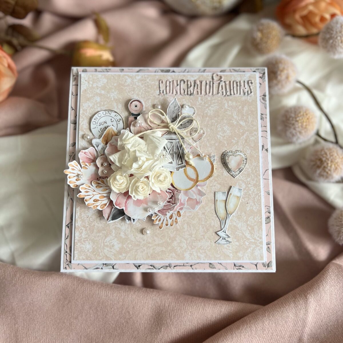 0001 Luxury Boxed Handmade Anniversary Card ‘Anniversary Bouquet
