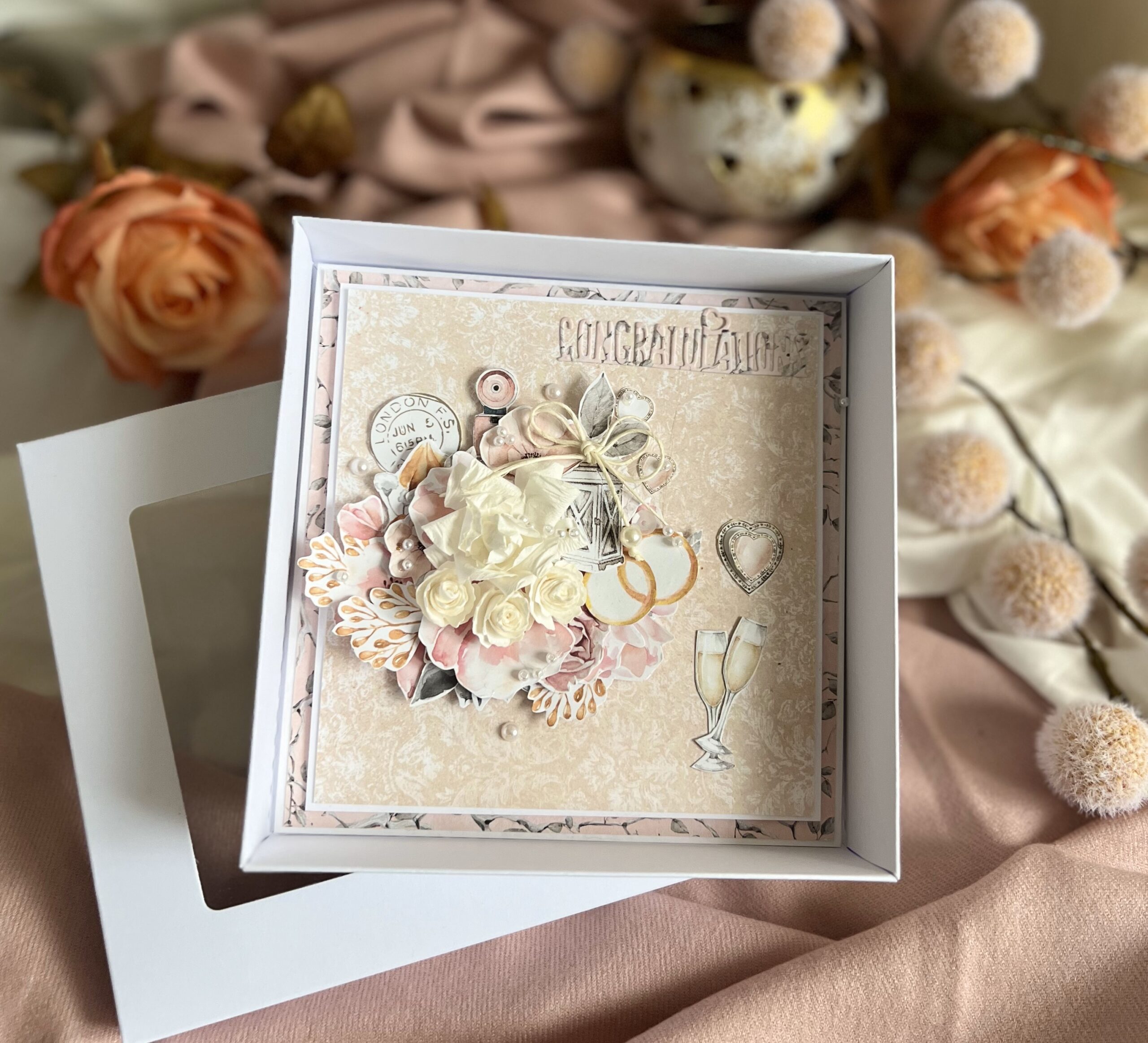 002 Luxury Boxed Handmade Anniversary Card ‘Anniversary Bouquet