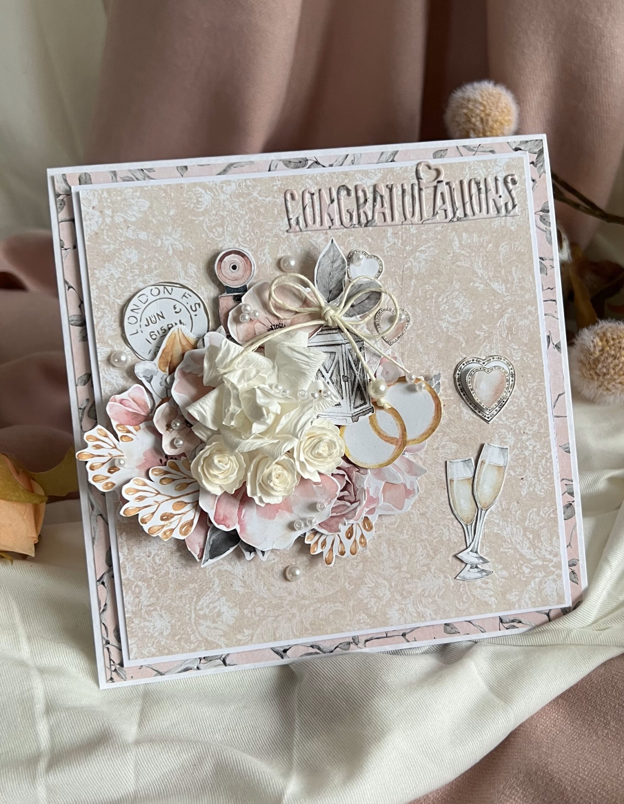 005 Luxury Boxed Handmade Anniversary Card ‘Anniversary Bouquet