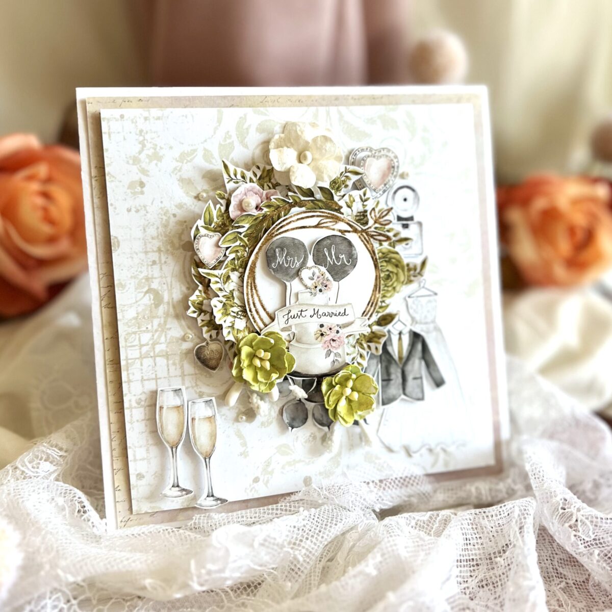 01 Luxury Handmade Wedding Card -Together Forever Gift