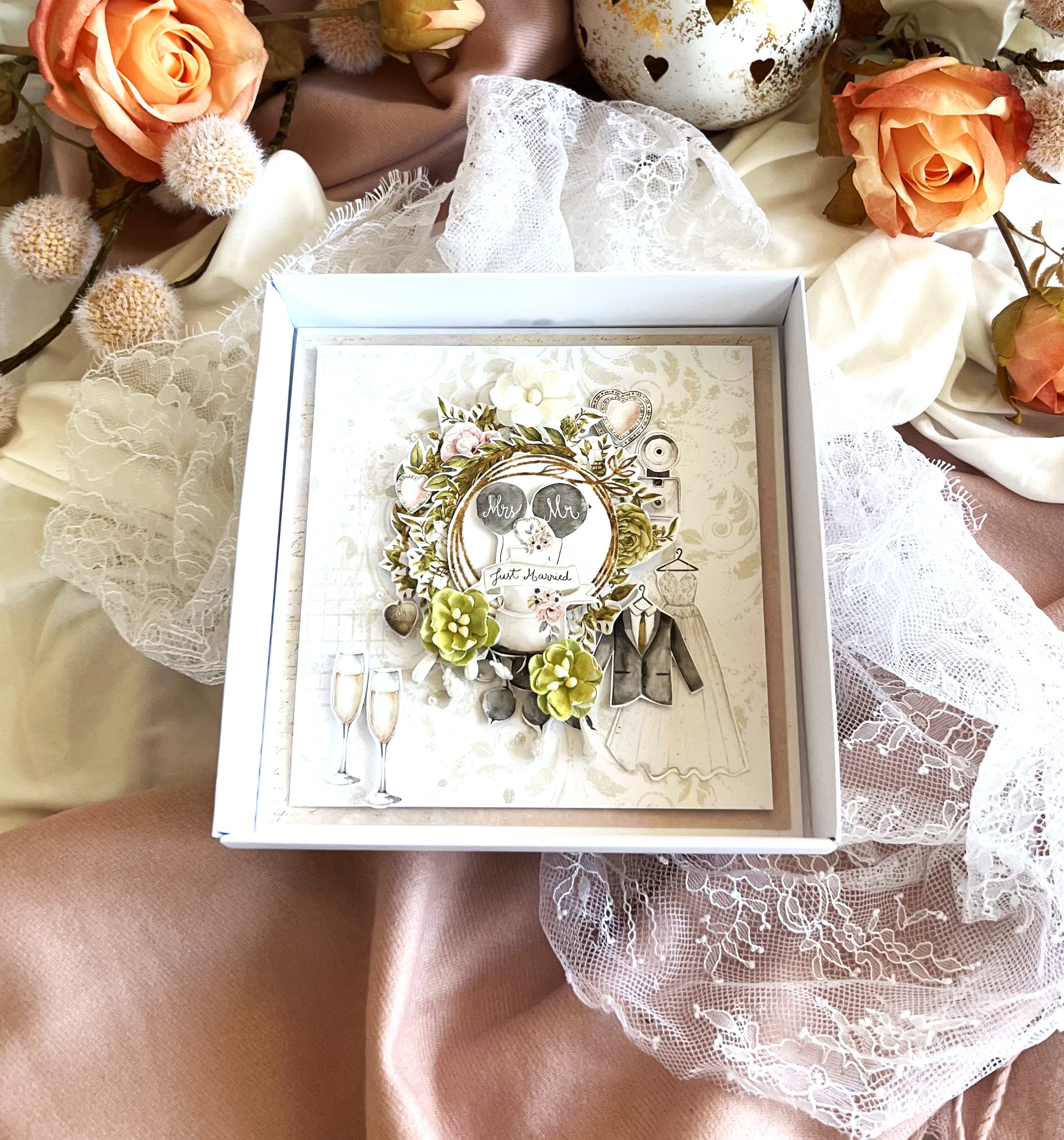 Luxury Handmade Wedding  Card -Together Forever Gift