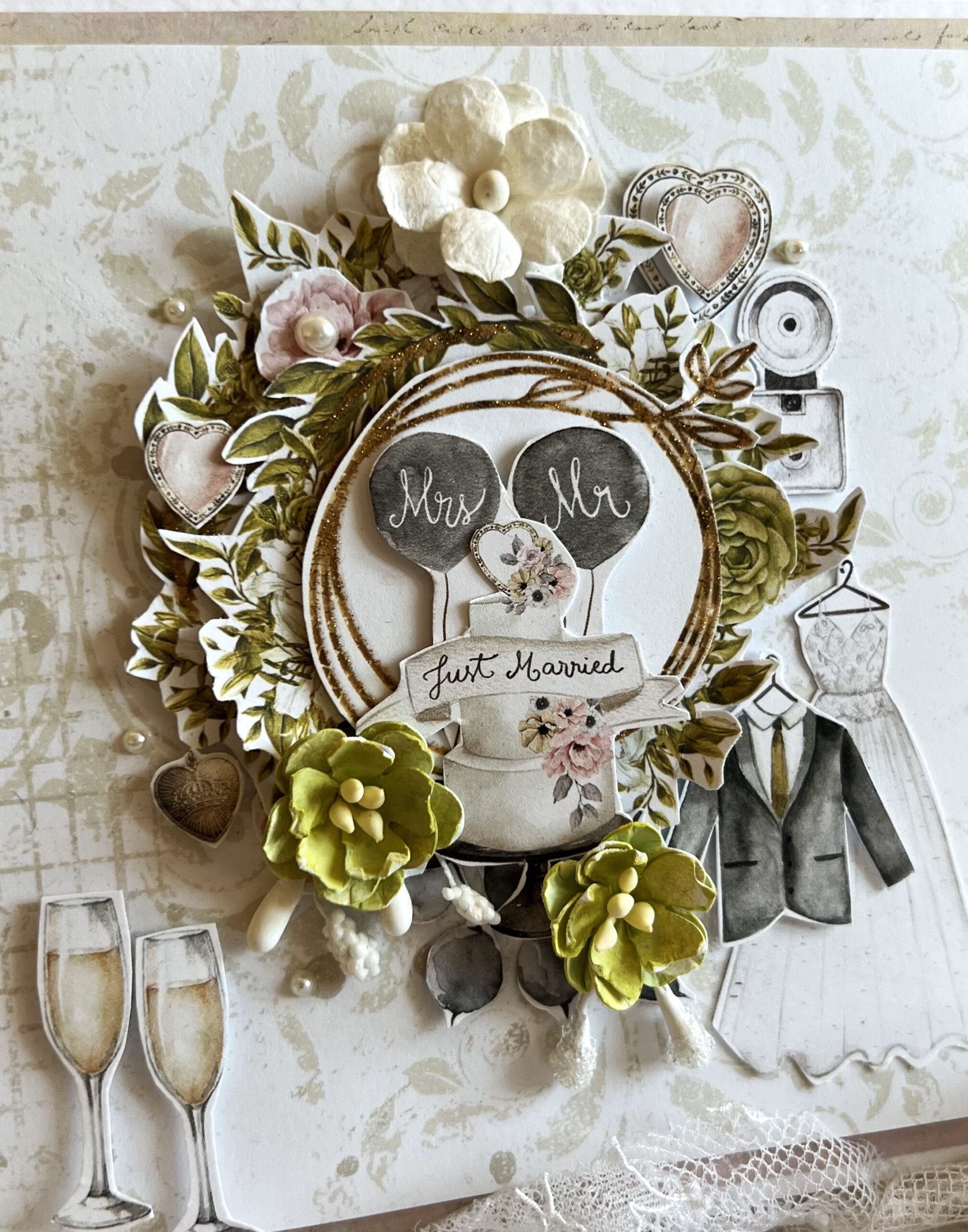 Luxury Handmade Wedding  Card -Together Forever Gift