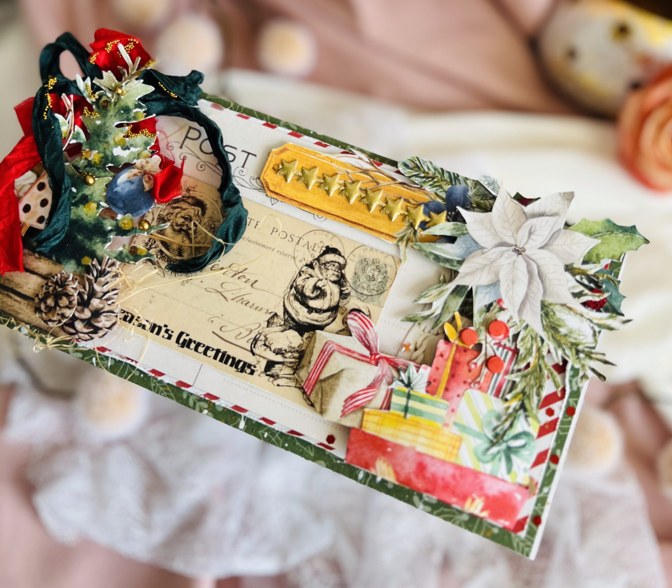 IMG_E3675 Luxury Artistic Christmas Card with Attached Handmade Ornament