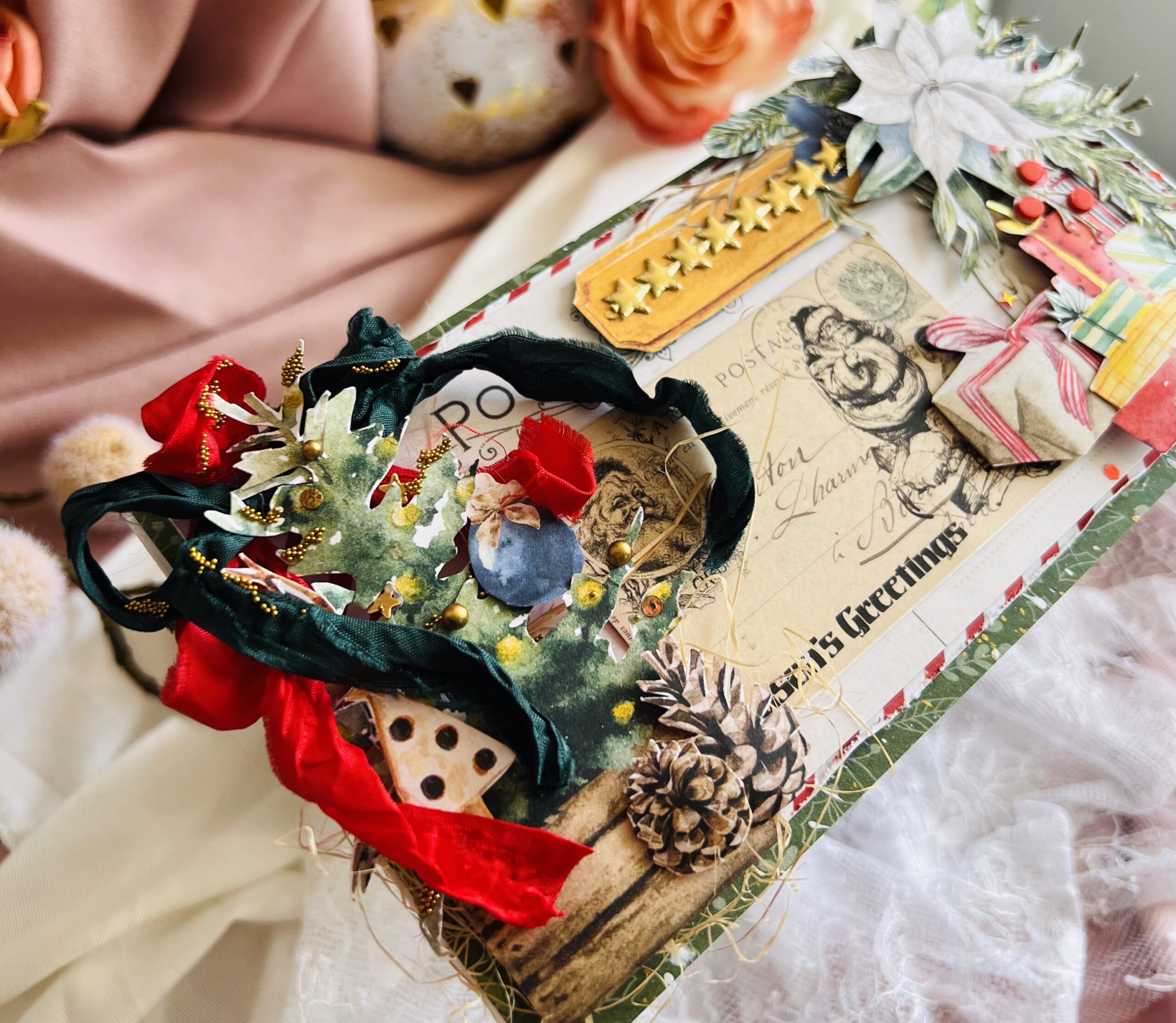 IMG_E3678 Luxury Artistic Christmas Card with Attached Handmade Ornament