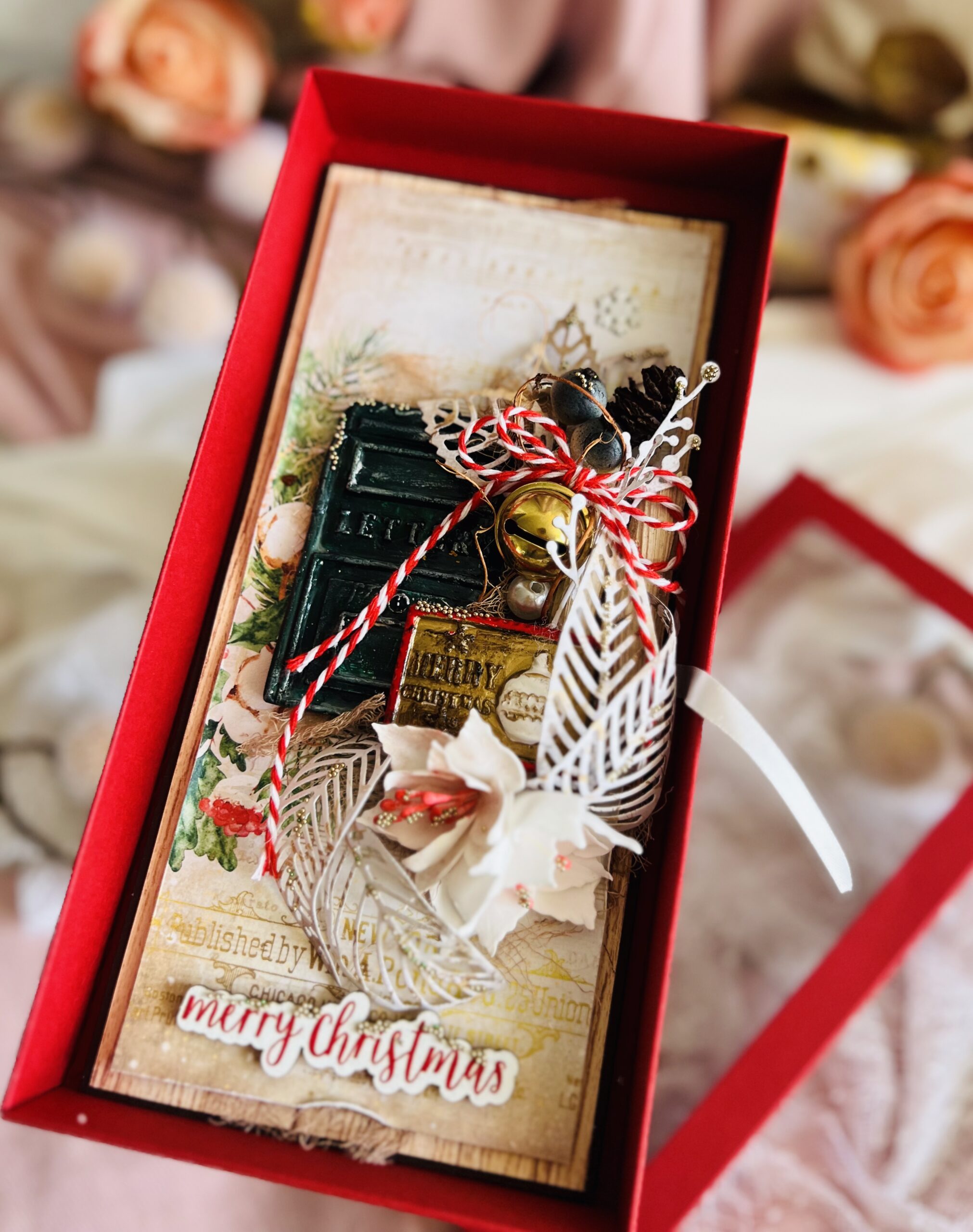 Luxury Artistic Christmas Card with Mailbox Motif