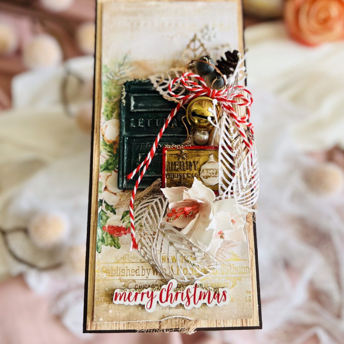 Luxury Artistic Christmas Card with Mailbox Motif