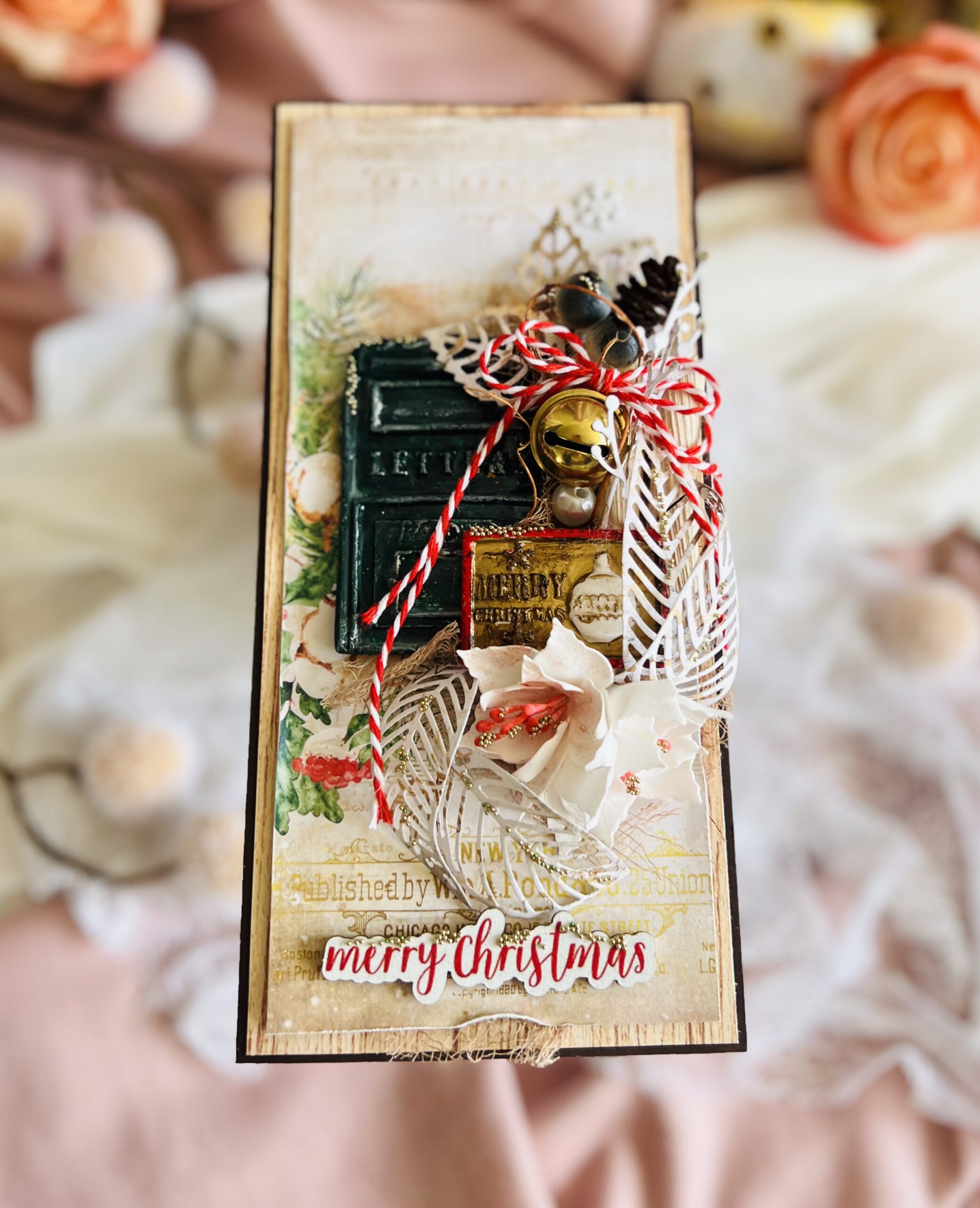 Luxury Artistic Christmas Card with Mailbox Motif