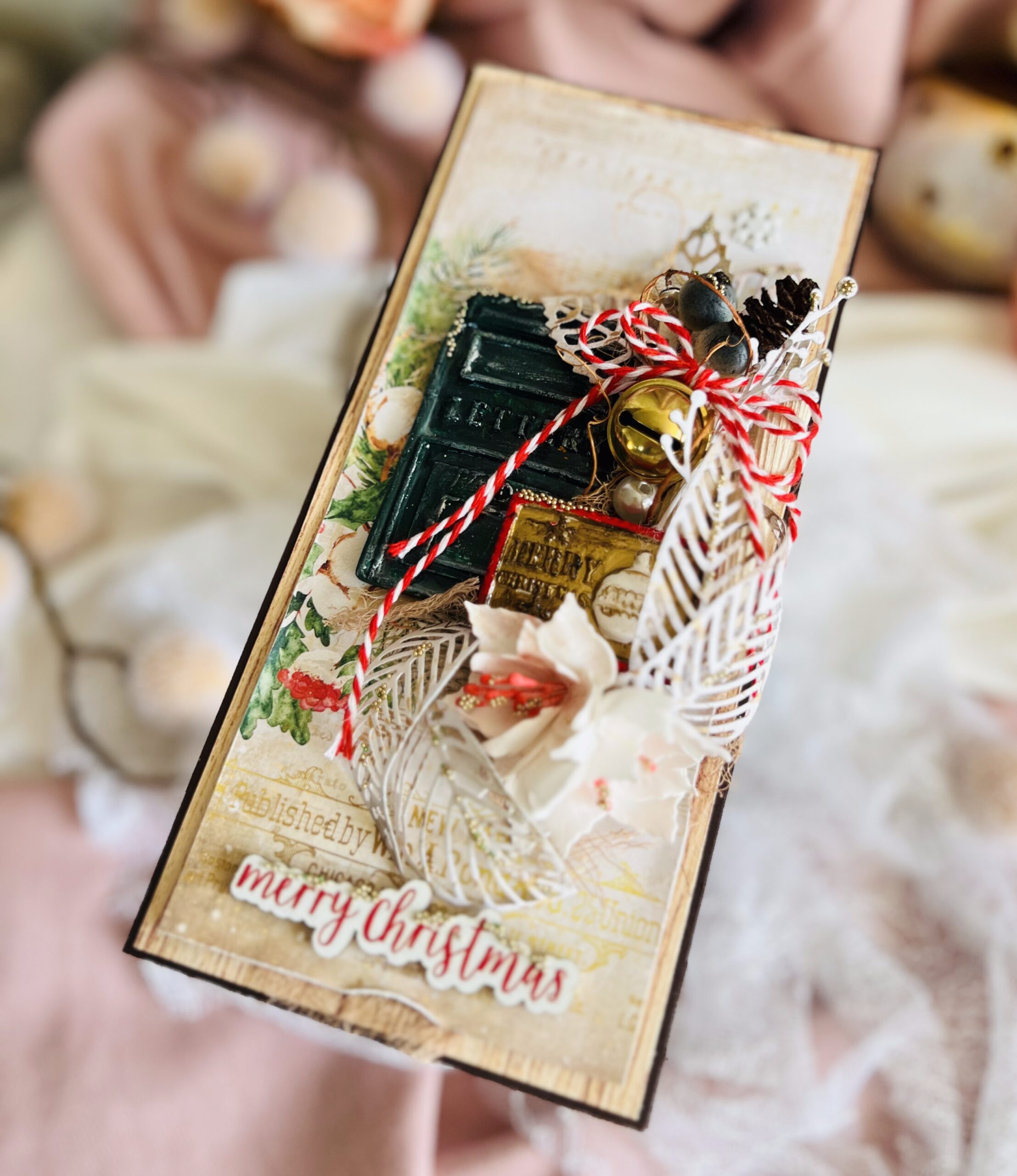 Luxury Artistic Christmas Card with Mailbox Motif