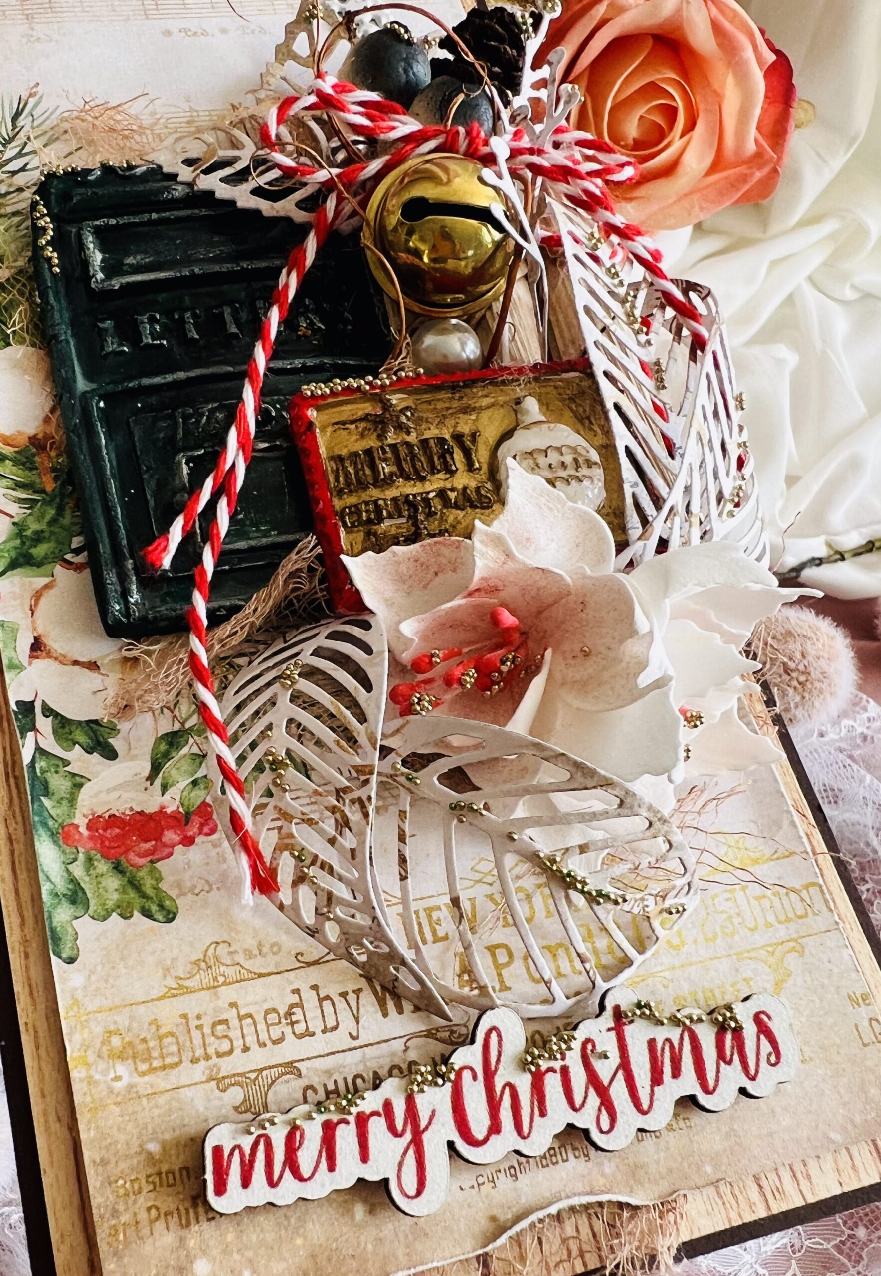 Luxury Artistic Christmas Card with Mailbox Motif