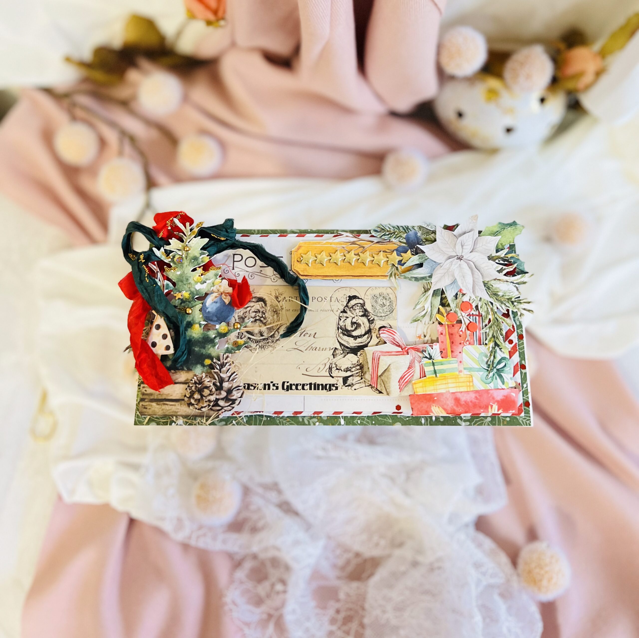 IMG_E4025 Luxury Artistic Christmas Card with Attached Handmade Ornament