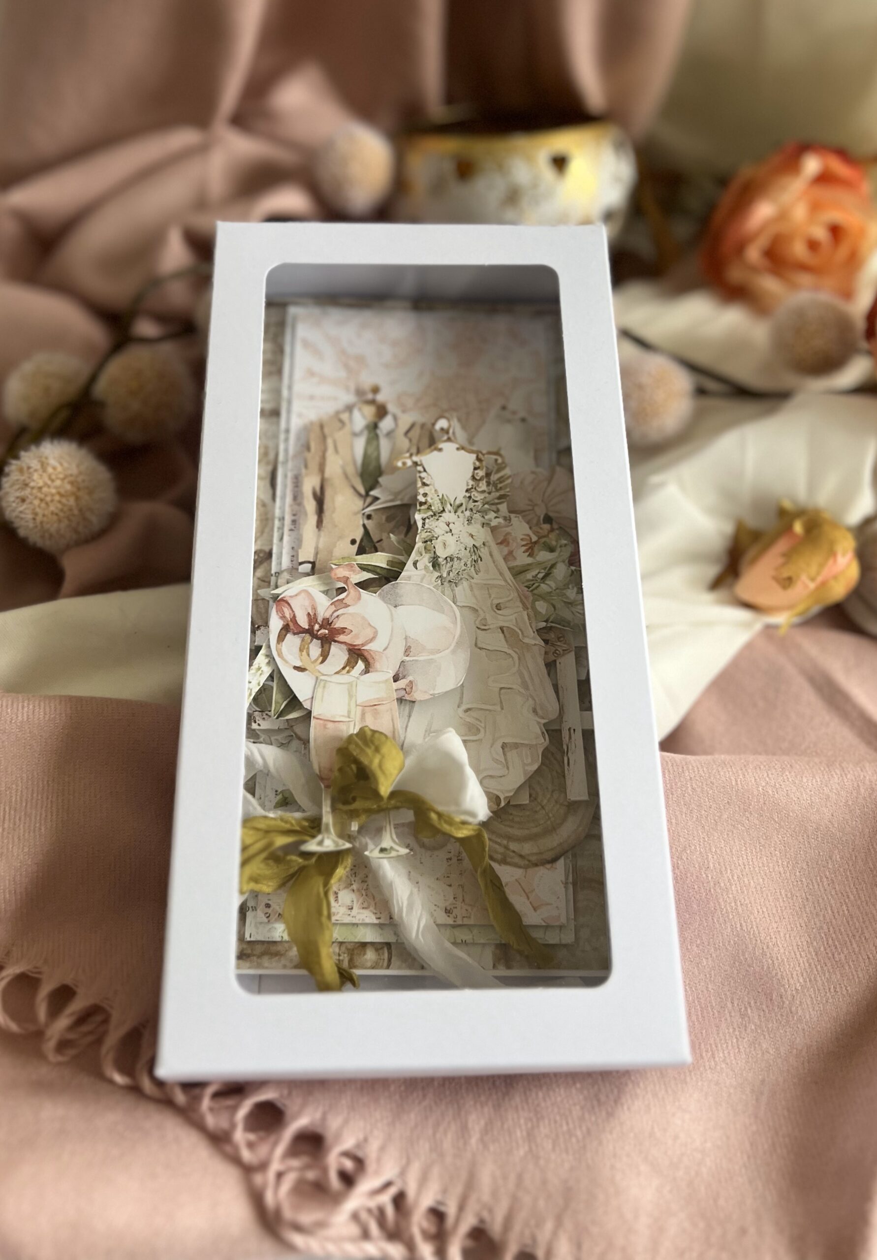 wstazk Luxury Wedding Card in a Box – Meant to Be Together