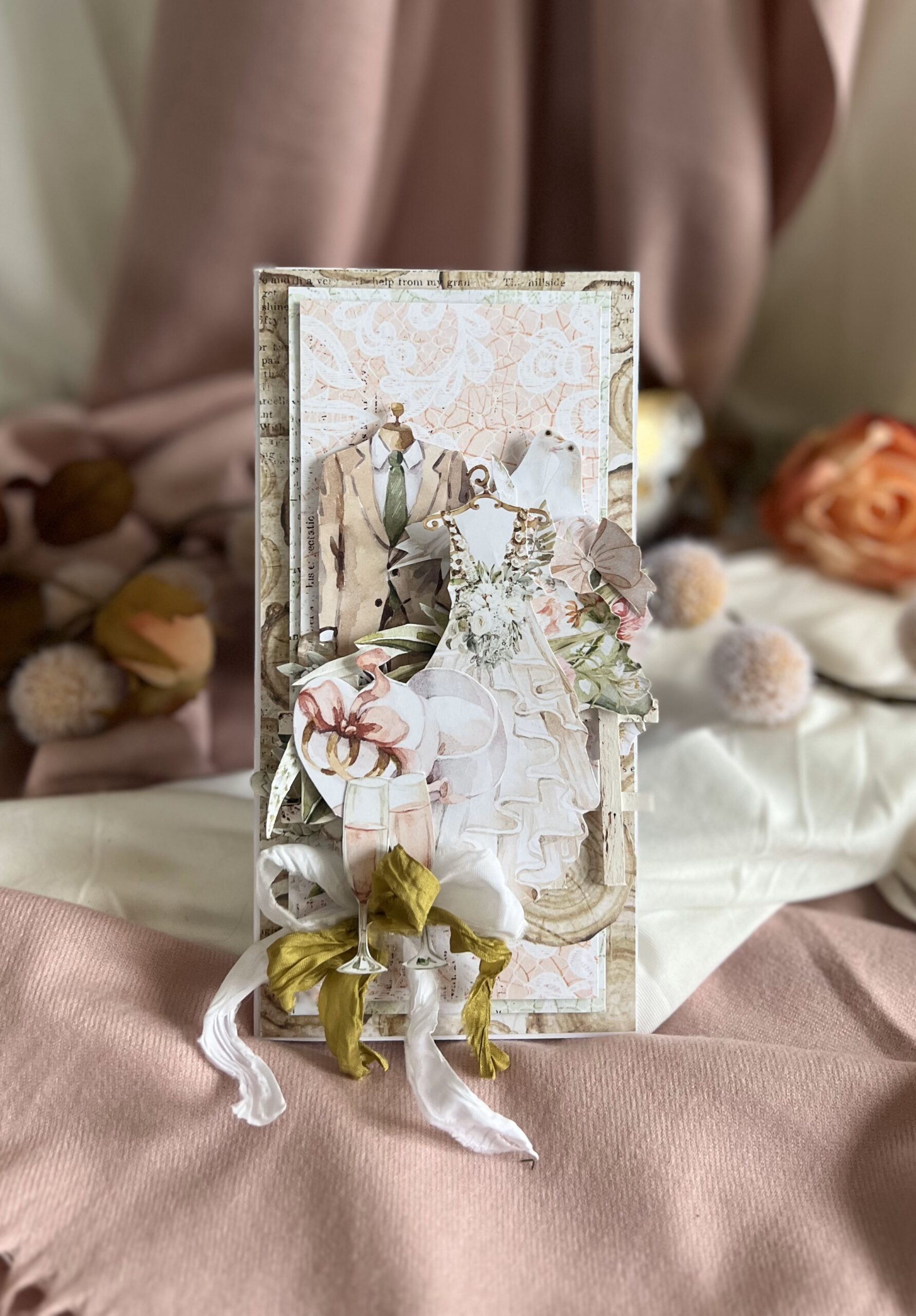 wstazkaa Luxury Wedding Card in a Box – Meant to Be Together