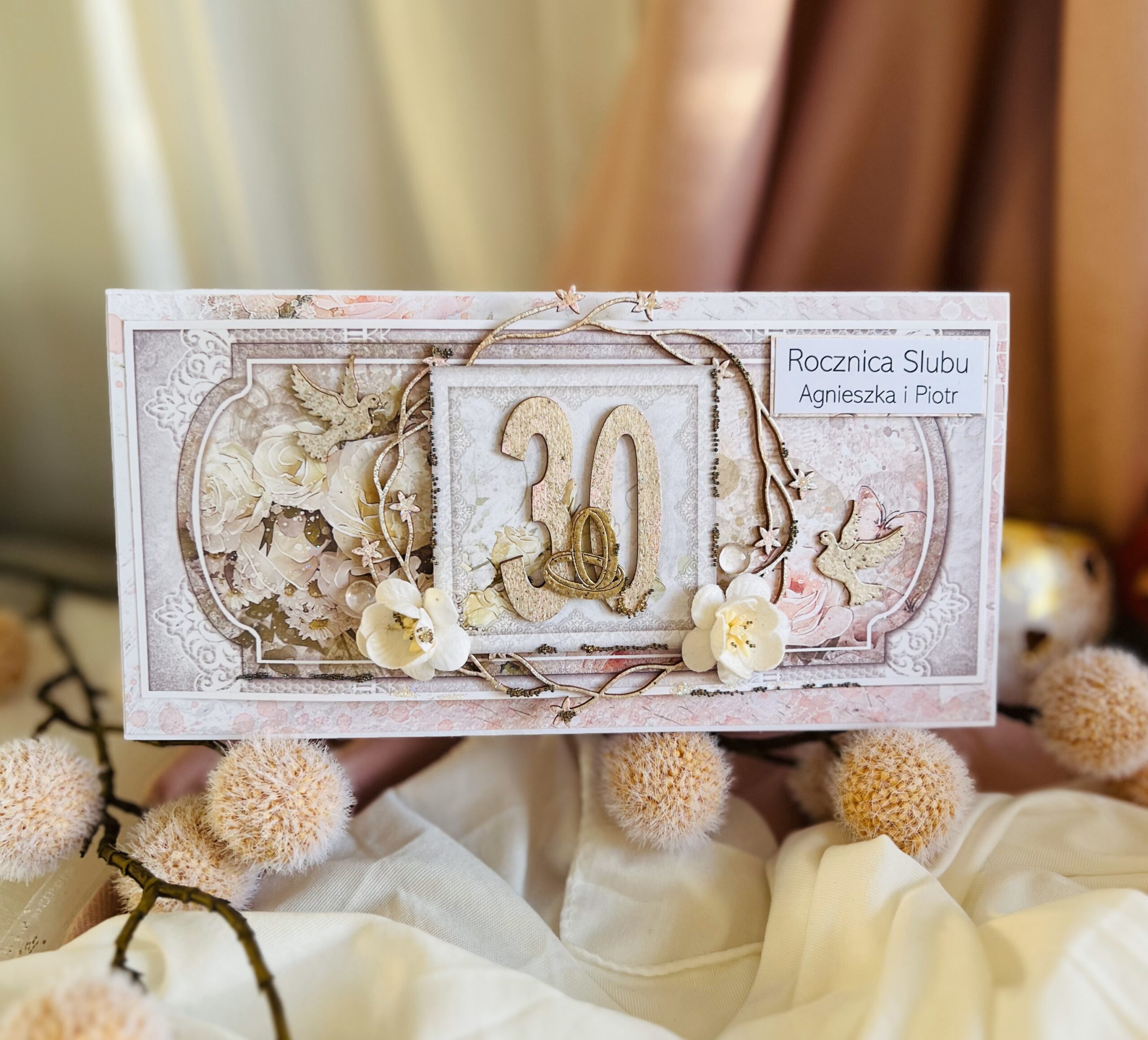 Luxury Boxed Handmade Anniversary Card '30th Anniversary