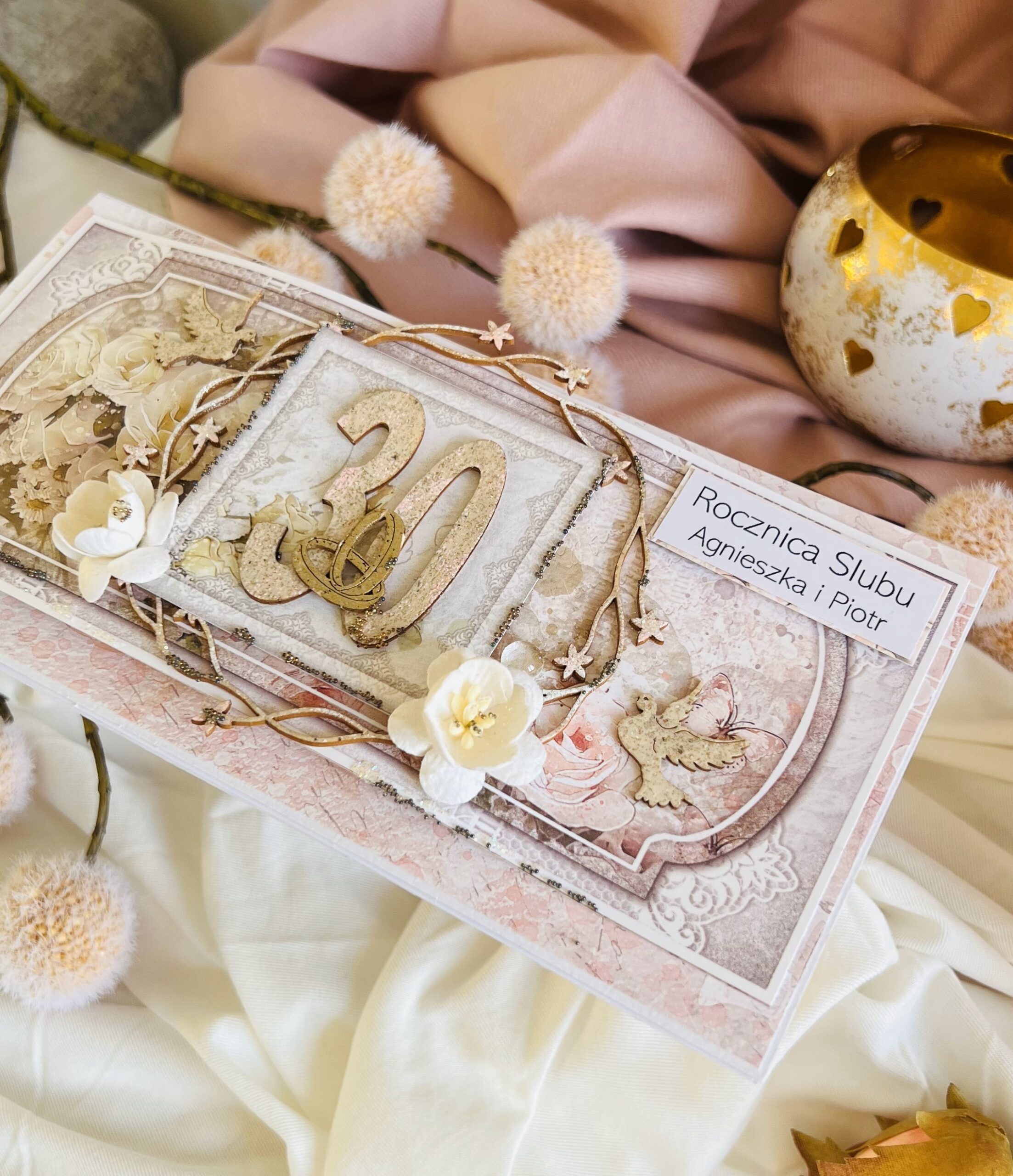 Luxury Boxed Handmade Anniversary Card '30th Anniversary