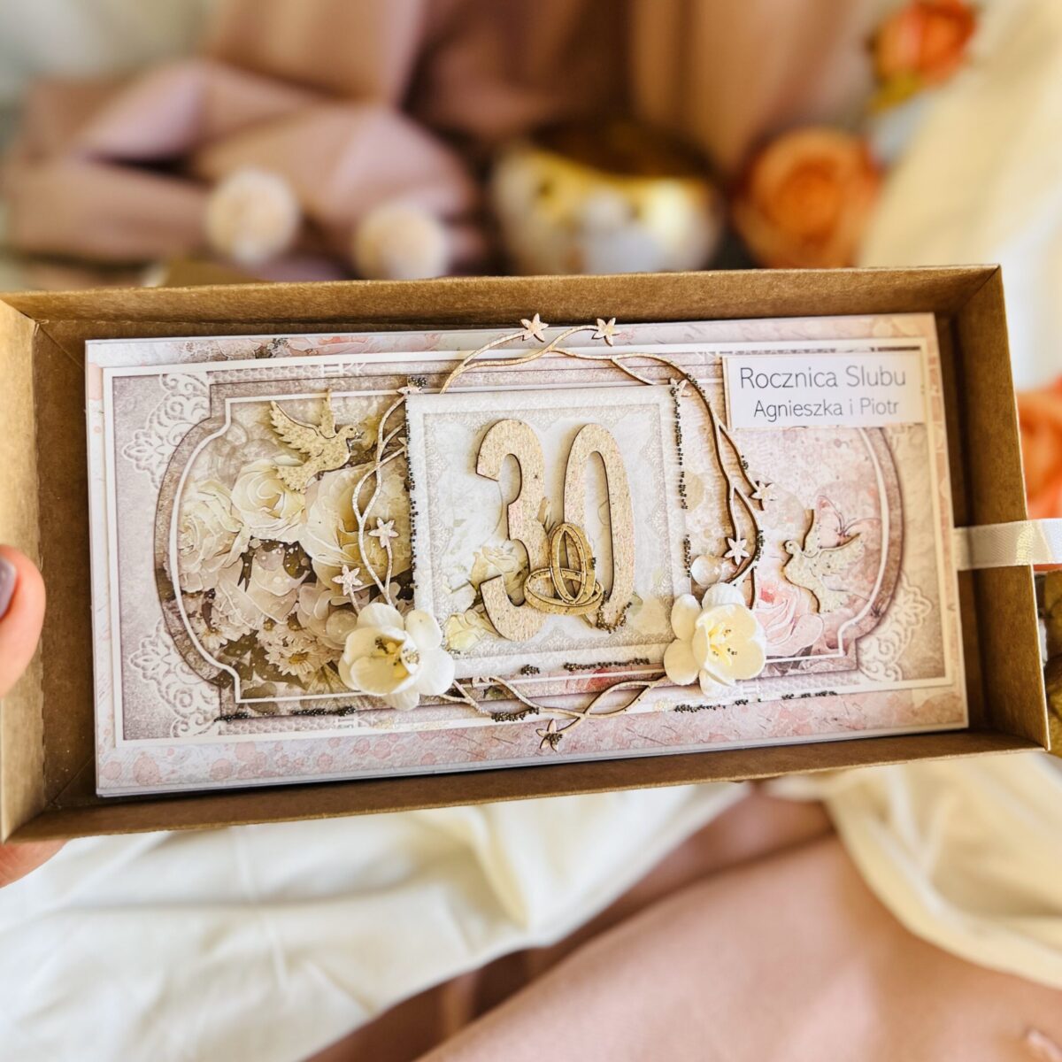30 roczniva w pudelku Luxury Boxed Handmade Anniversary Card '30th Anniversary