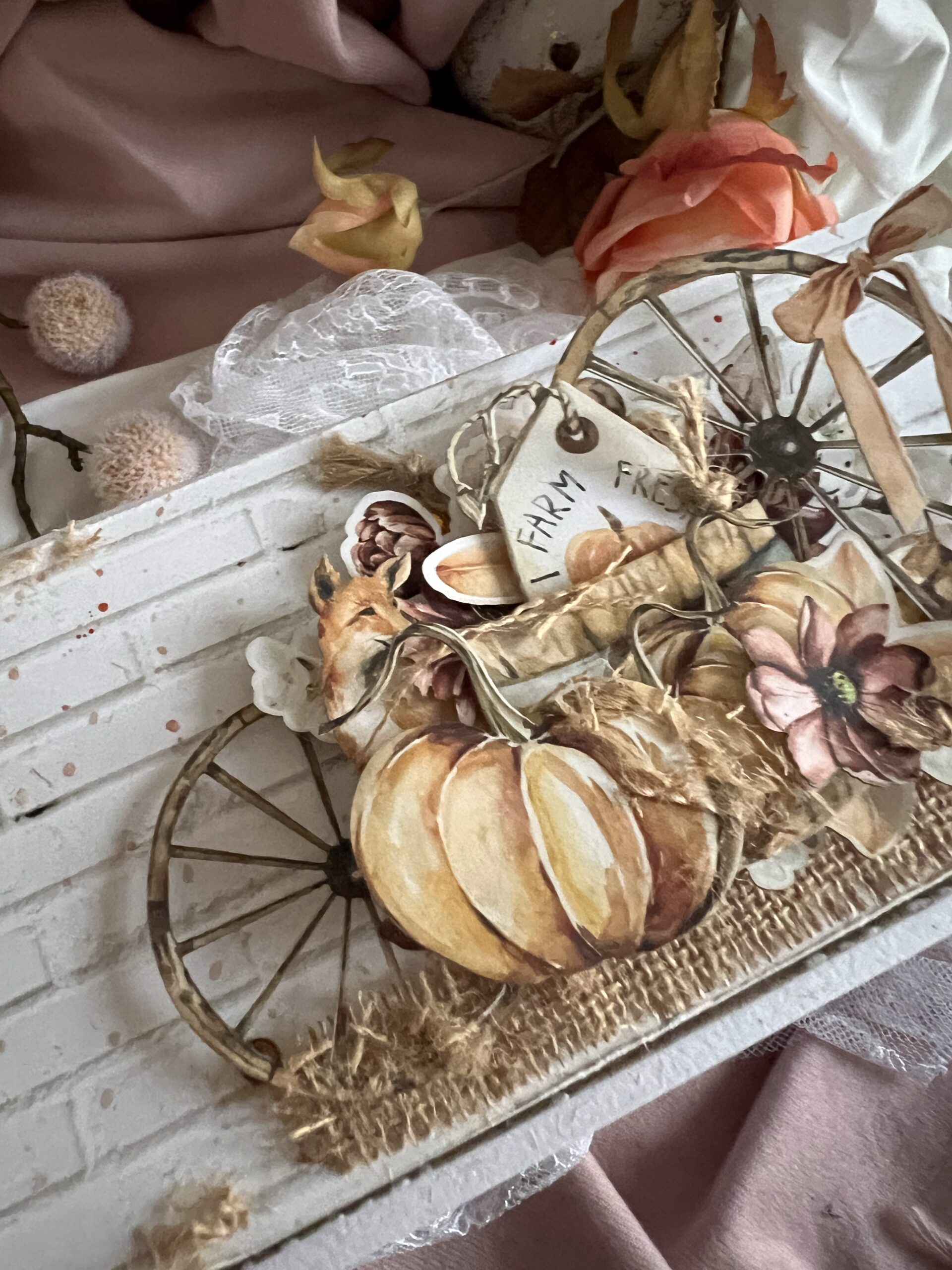 Rustic Farmhouse Birthday Card ,Autumn Colors and Natural Accents