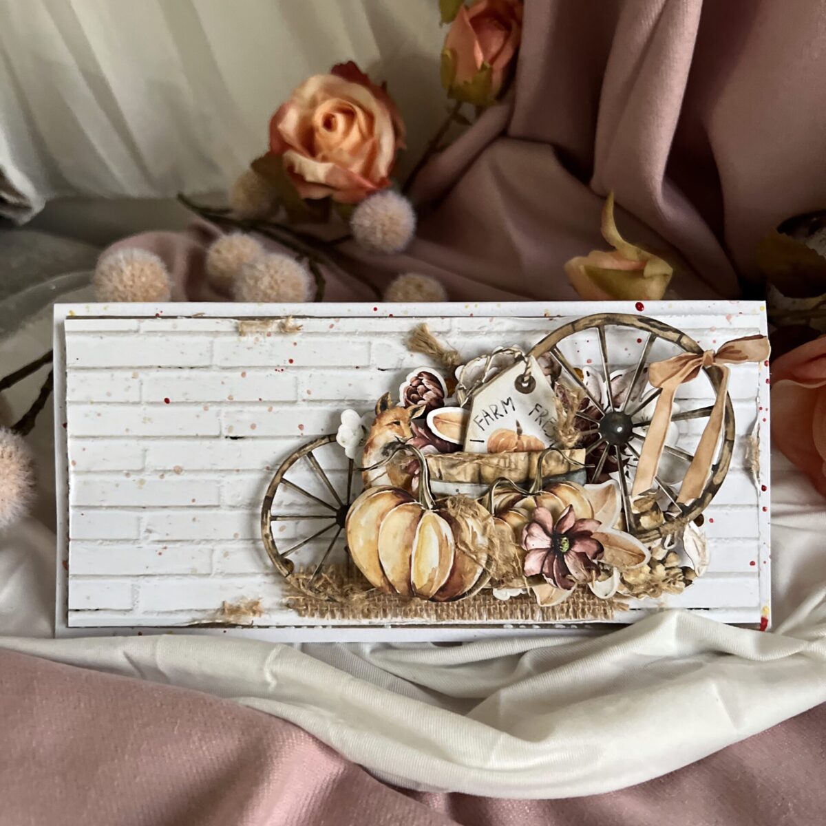 IMG_3780 Rustic Farmhouse Birthday Card ,Autumn Colors and Natural Accents