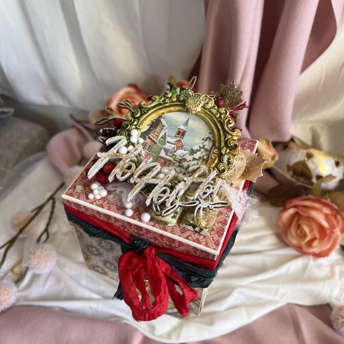 IMG_3832 Artistic Luxury Christmas Exploding Box with Festive Illustrations