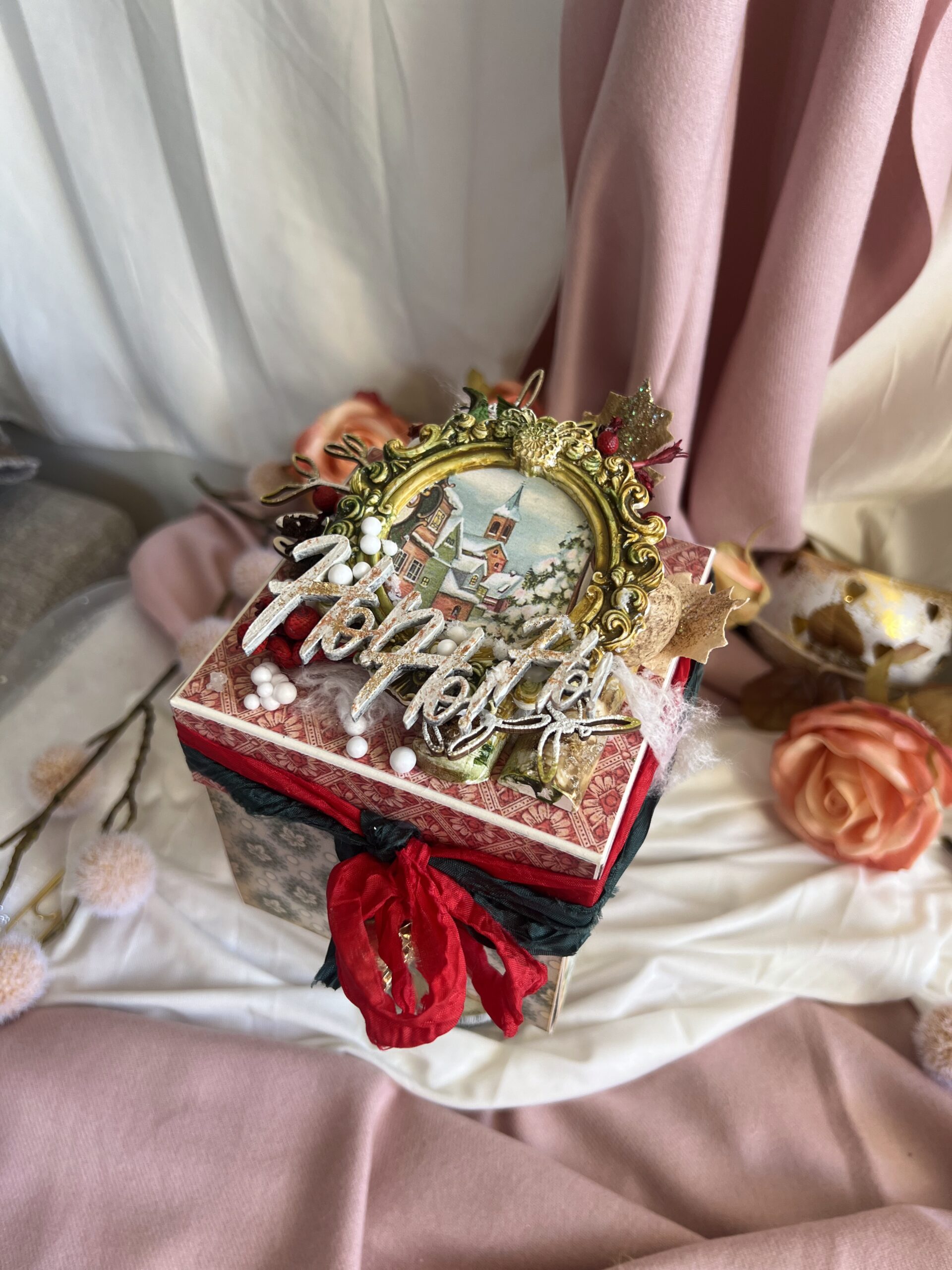 IMG_3832 Artistic Luxury Christmas Exploding Box with Festive Illustrations