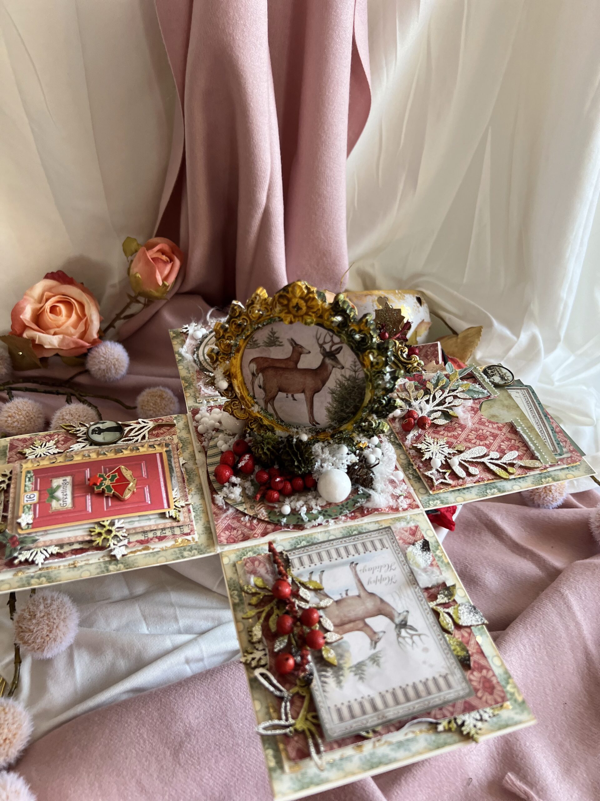 IMG_3834 Artistic Luxury Christmas Exploding Box with Festive Illustrations