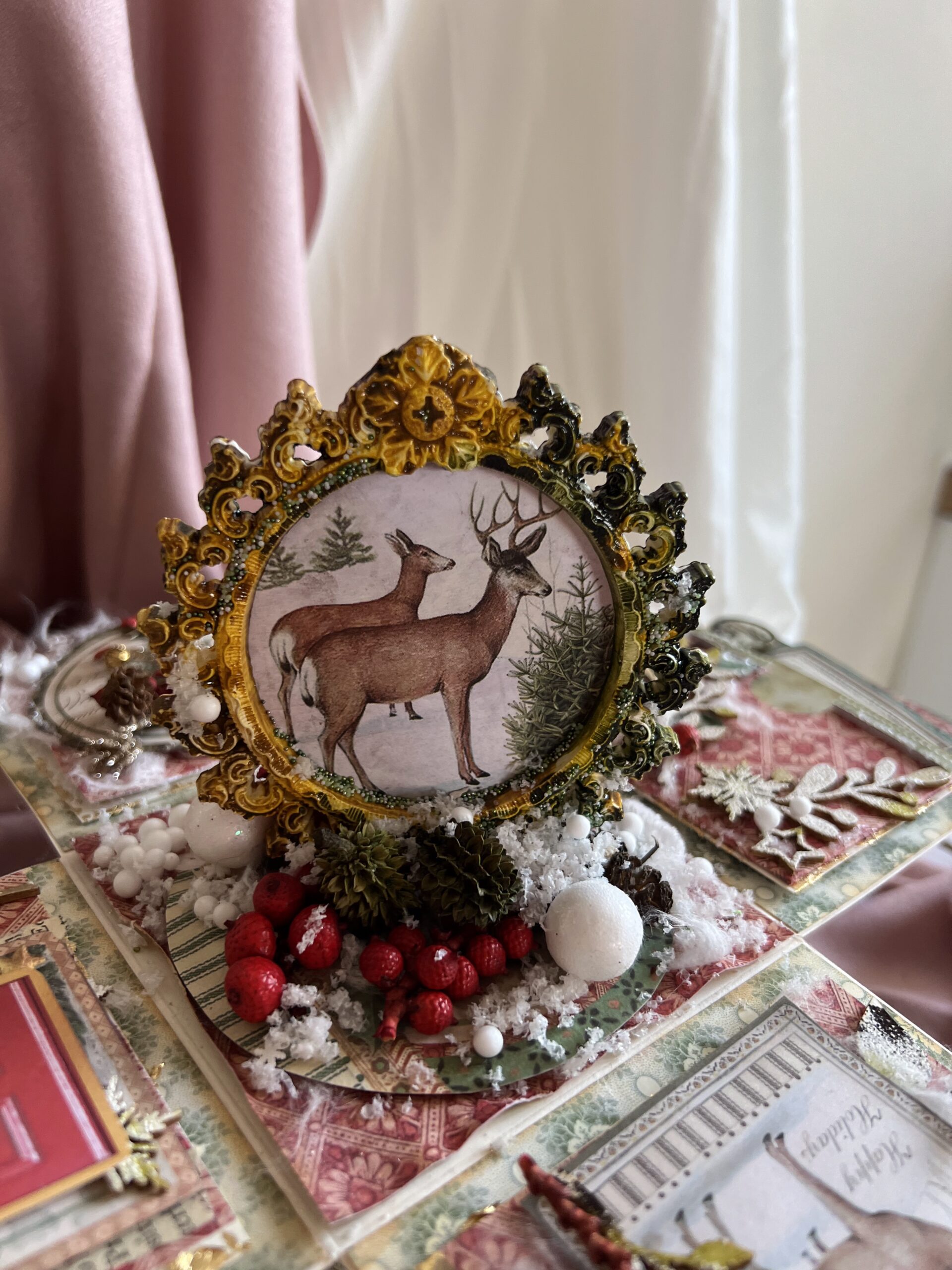 IMG_3841 Artistic Luxury Christmas Exploding Box with Festive Illustrations