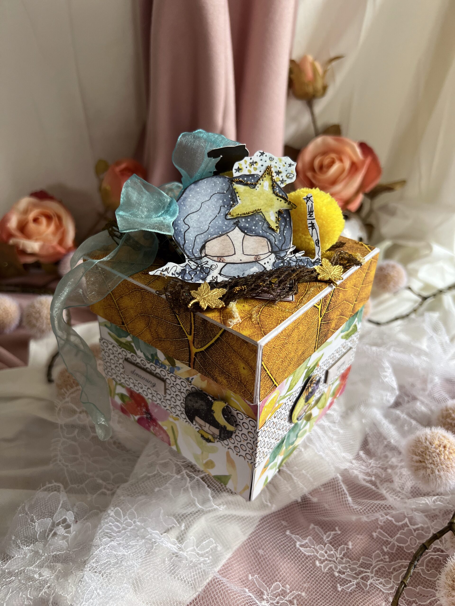 Artistic Luxury Birthday Exploding Box for a Girls