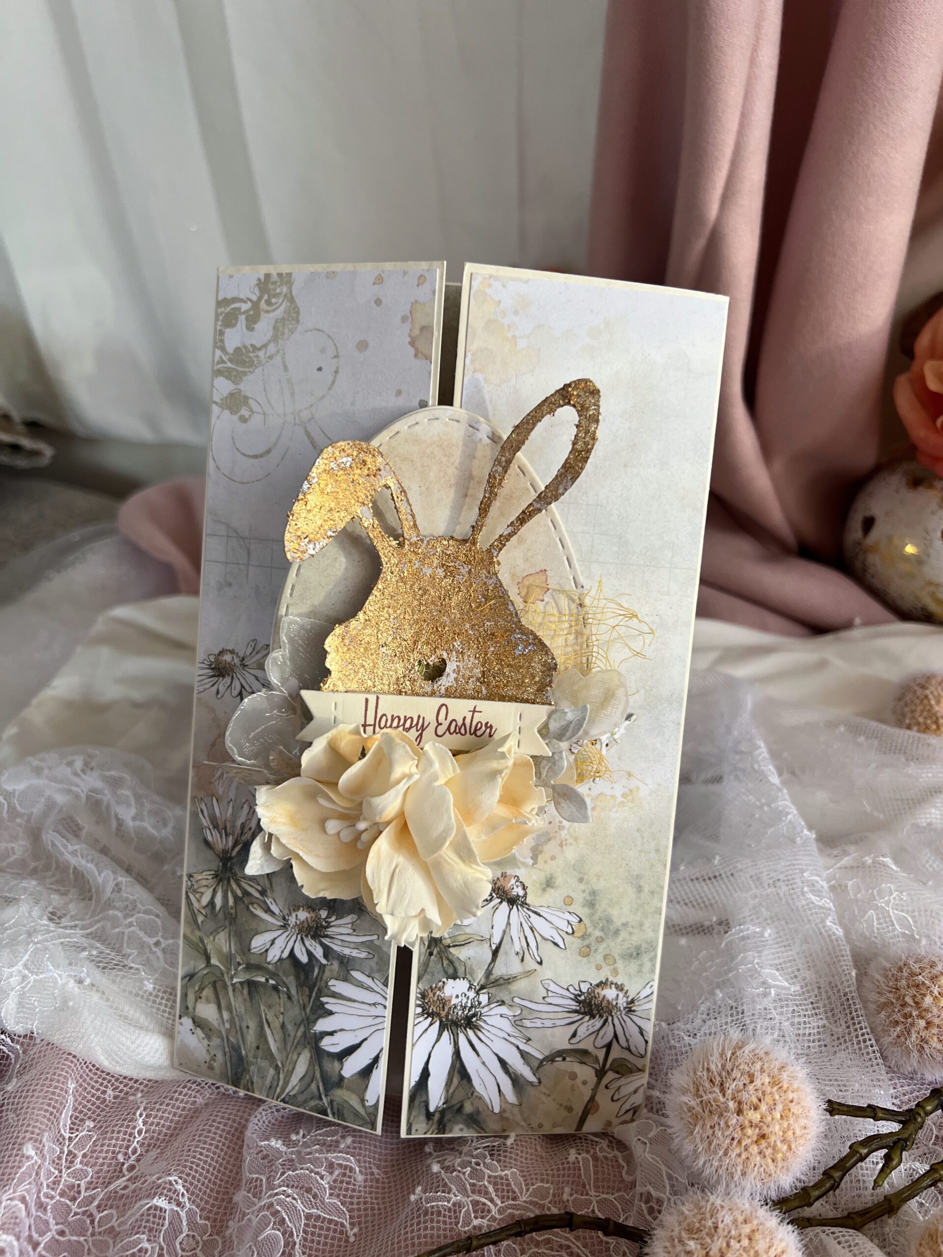 Artistic Delicate Easter Card with Elegant Spring Design