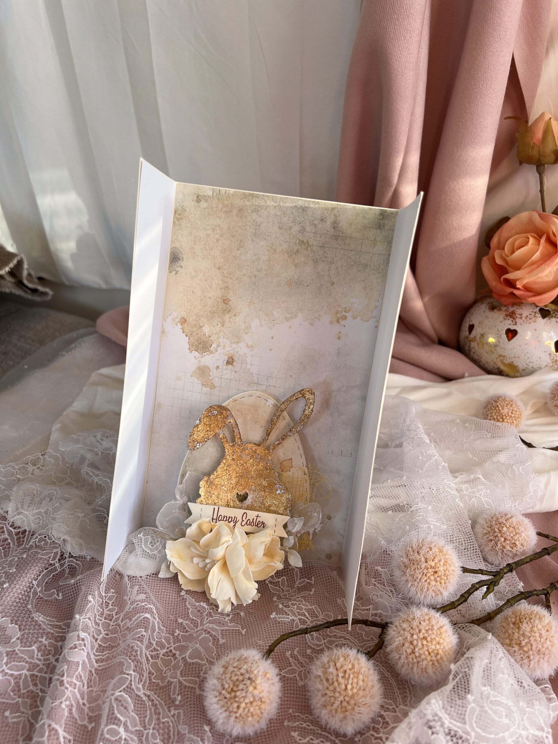 Artistic Delicate Easter Card with Elegant Spring Design