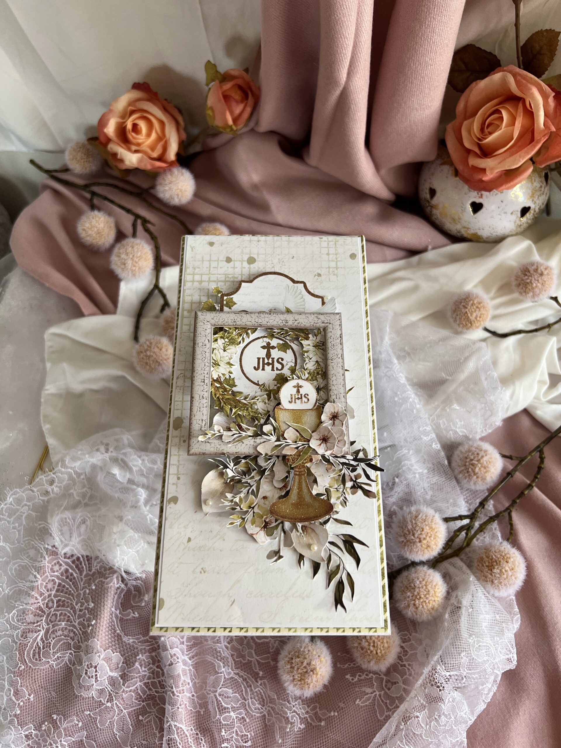 Luxury Artistic First Communion Card.