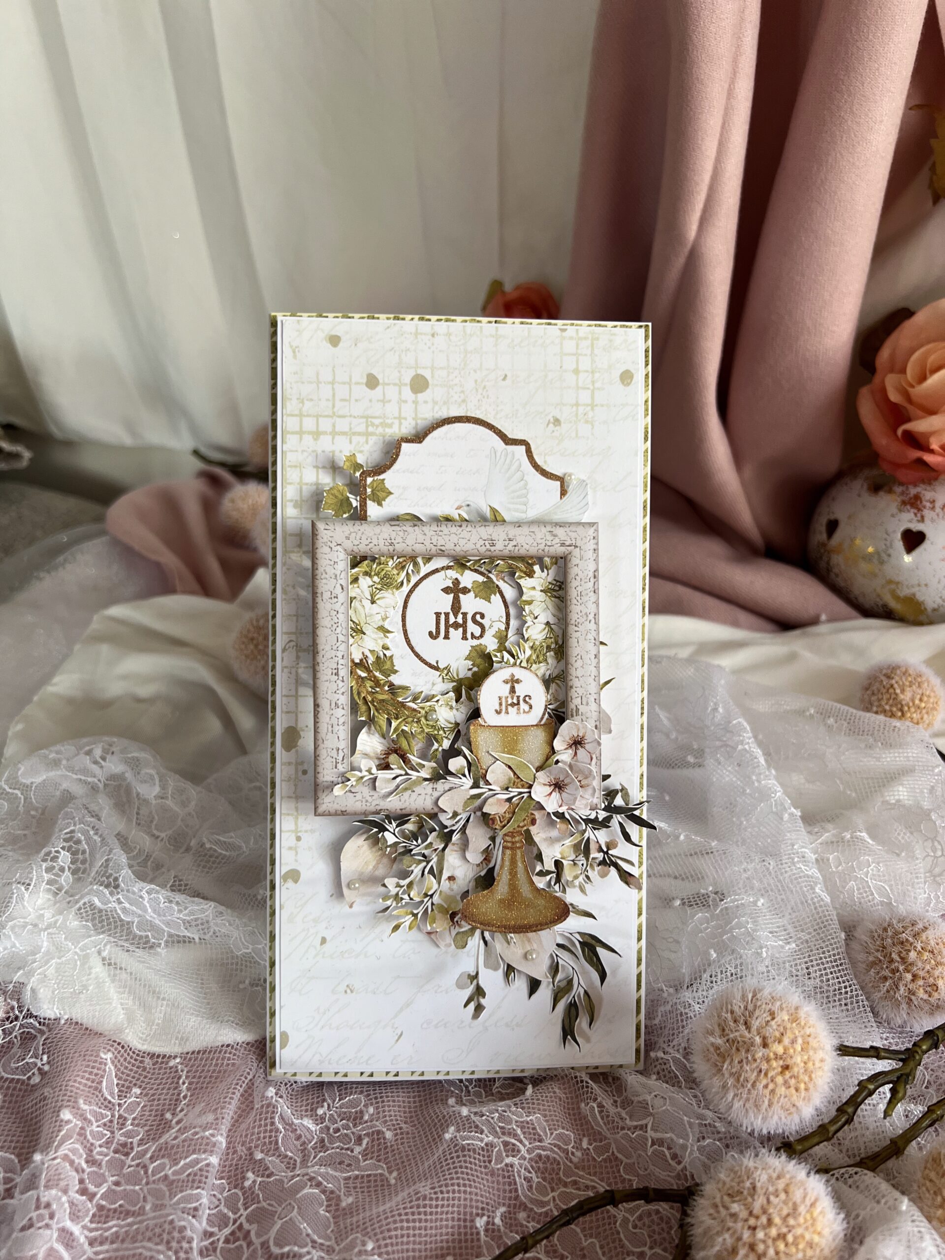 Luxury Artistic First Communion Card.