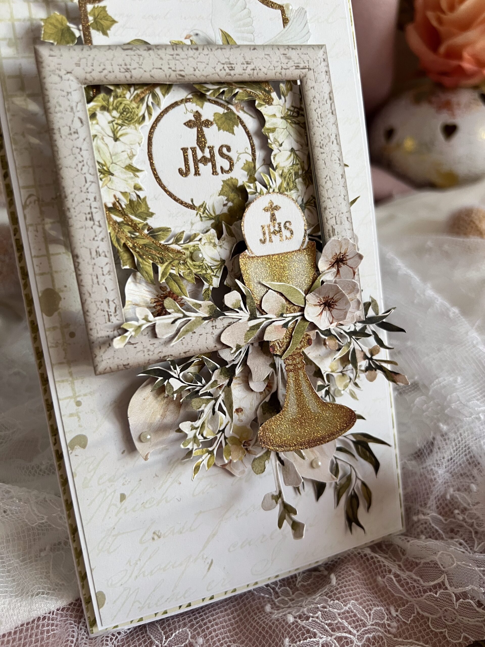 Luxury Artistic First Communion Card.