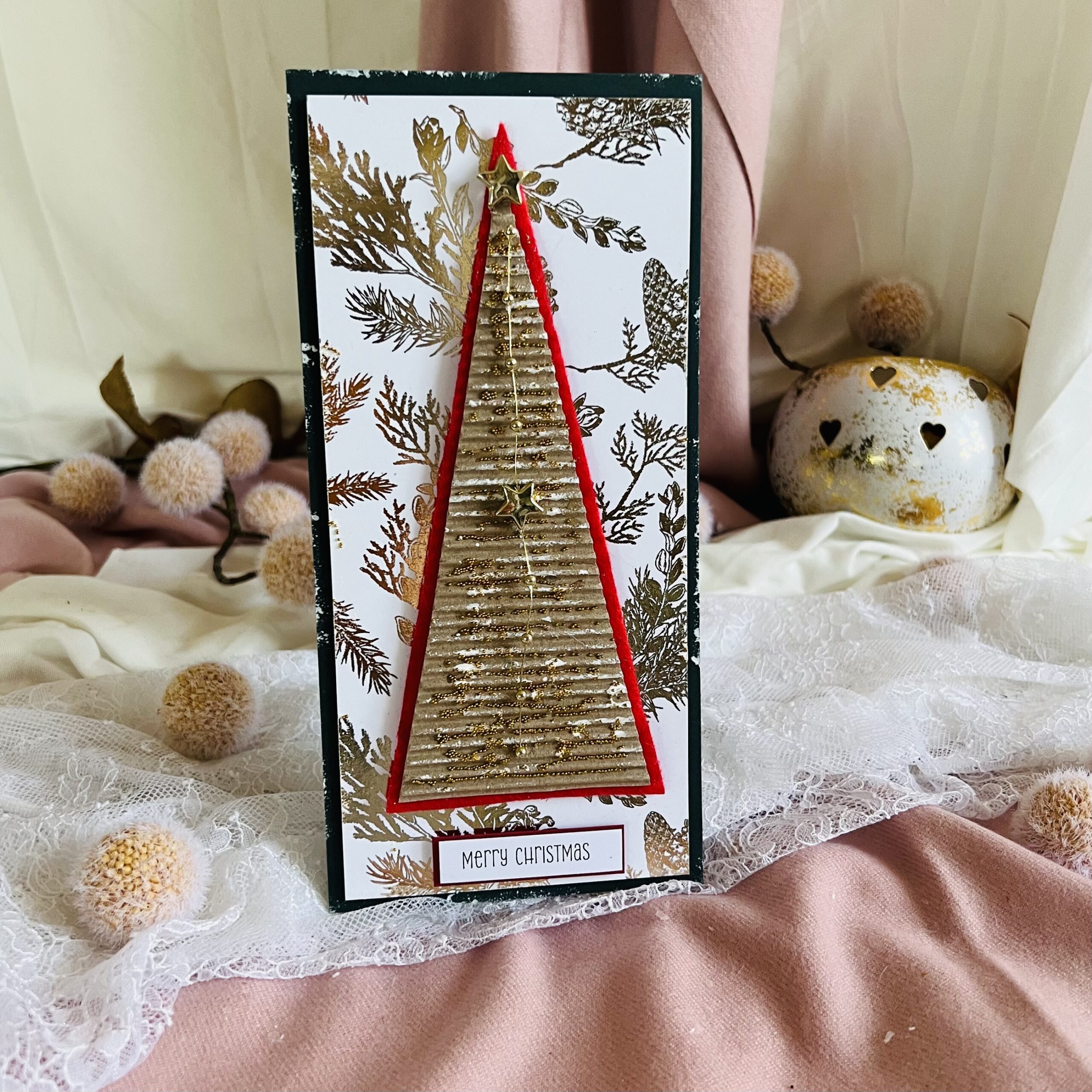 IMG_4731 Artistic Set of 3 Christmas Cards – Red & Gold Trees in Box