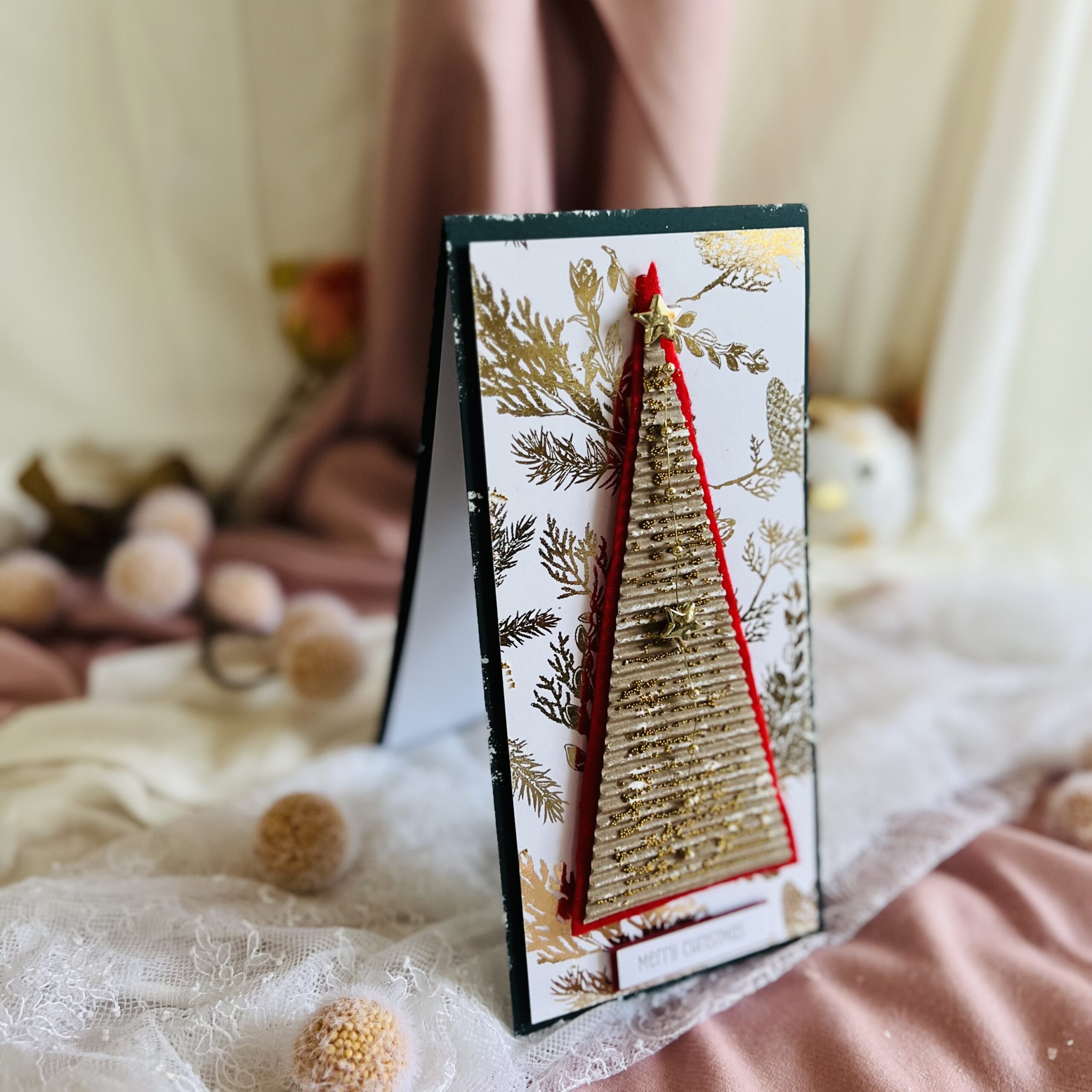 IMG_4733 Artistic Set of 3 Christmas Cards – Red & Gold Trees in Box