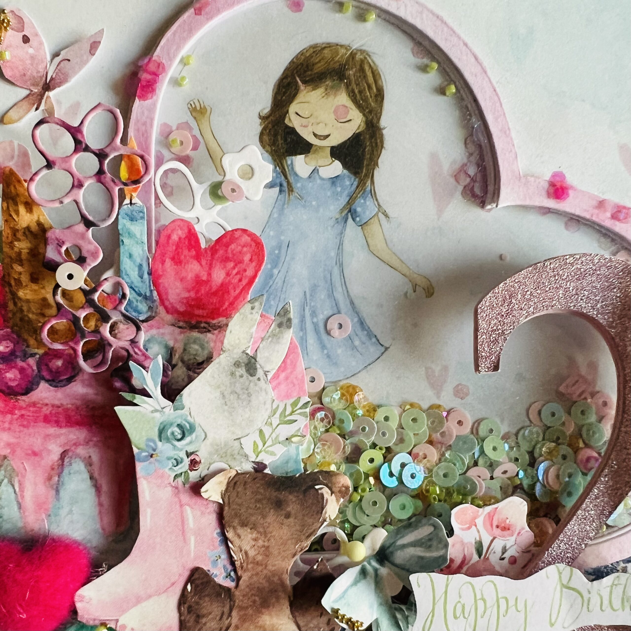 IMG_4884 Luxury Handmade 2nd Birthday Card – Pastel Shaker with Candle