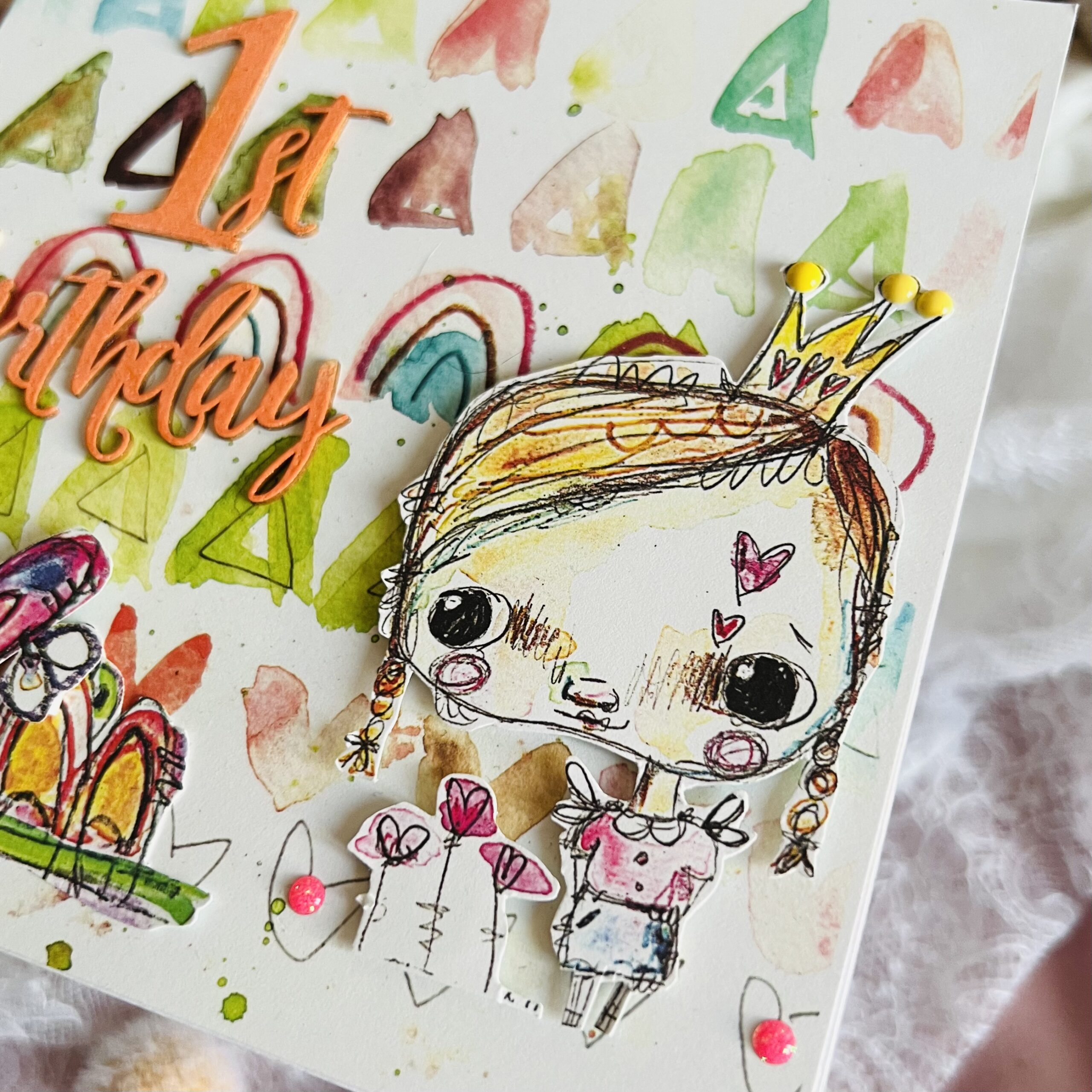 IMG_4895 Luxury Handmade Birthday Card – Sweet Wishes for a Little Girl