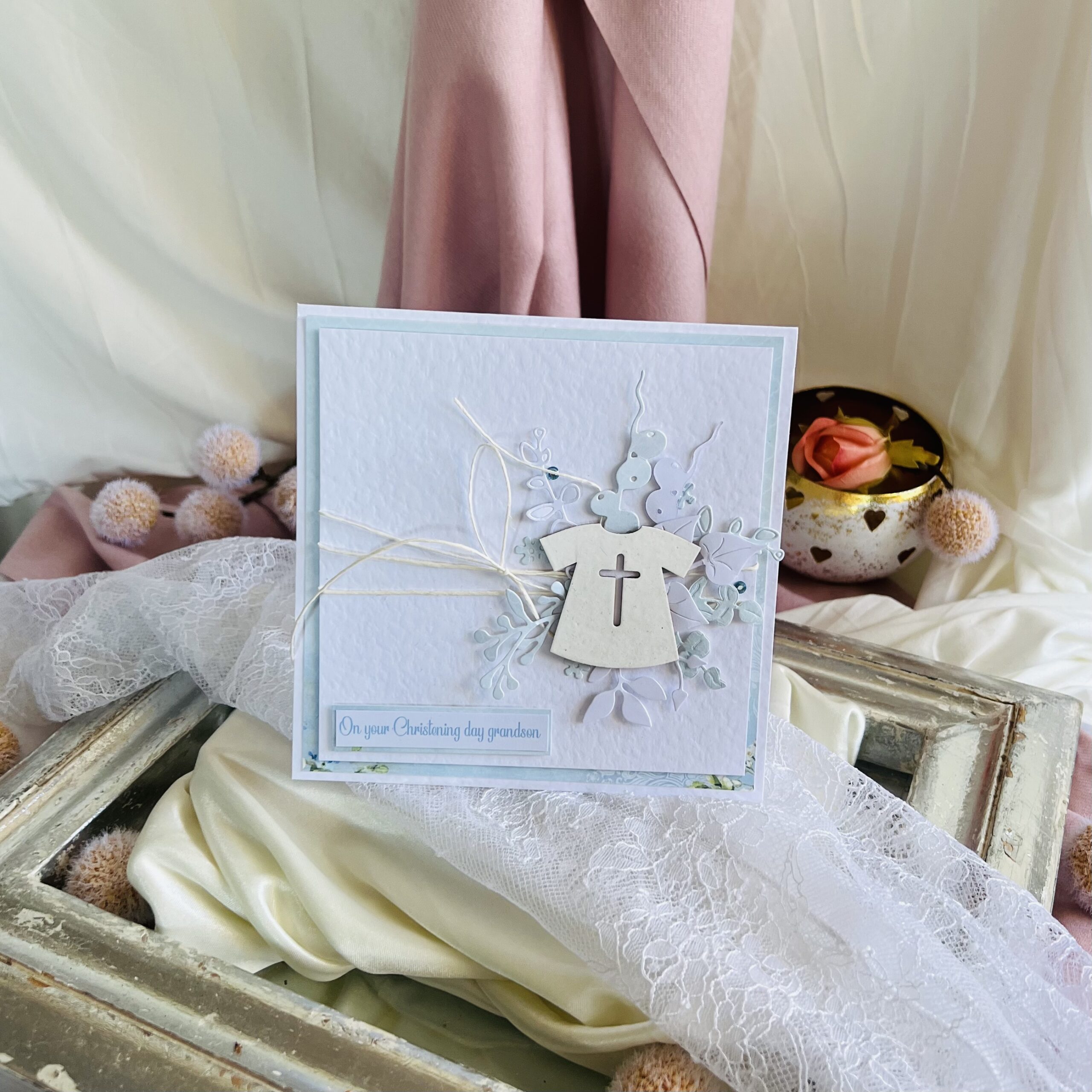 Luxury Light Blue First Holy Communion Card for a Boy