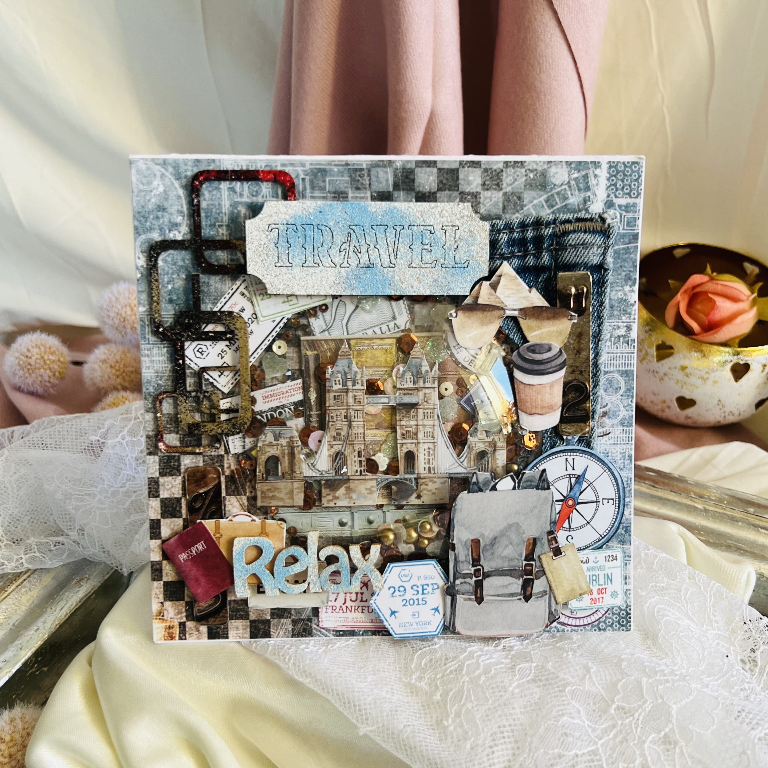 IMG_5027 Artistic Handmade Masculine Travel Card – Relax and Adventure Theme