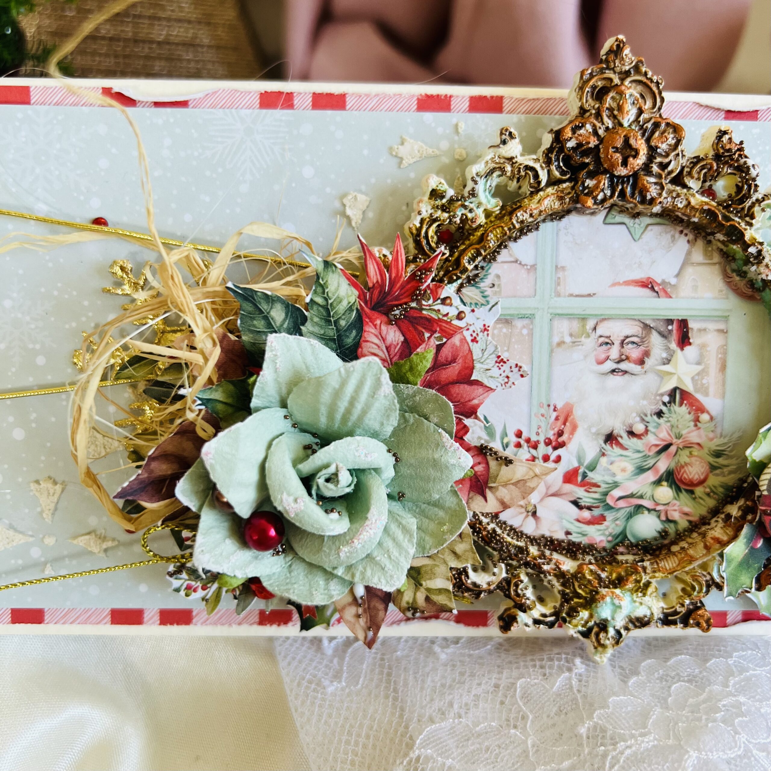 green flower with glitter