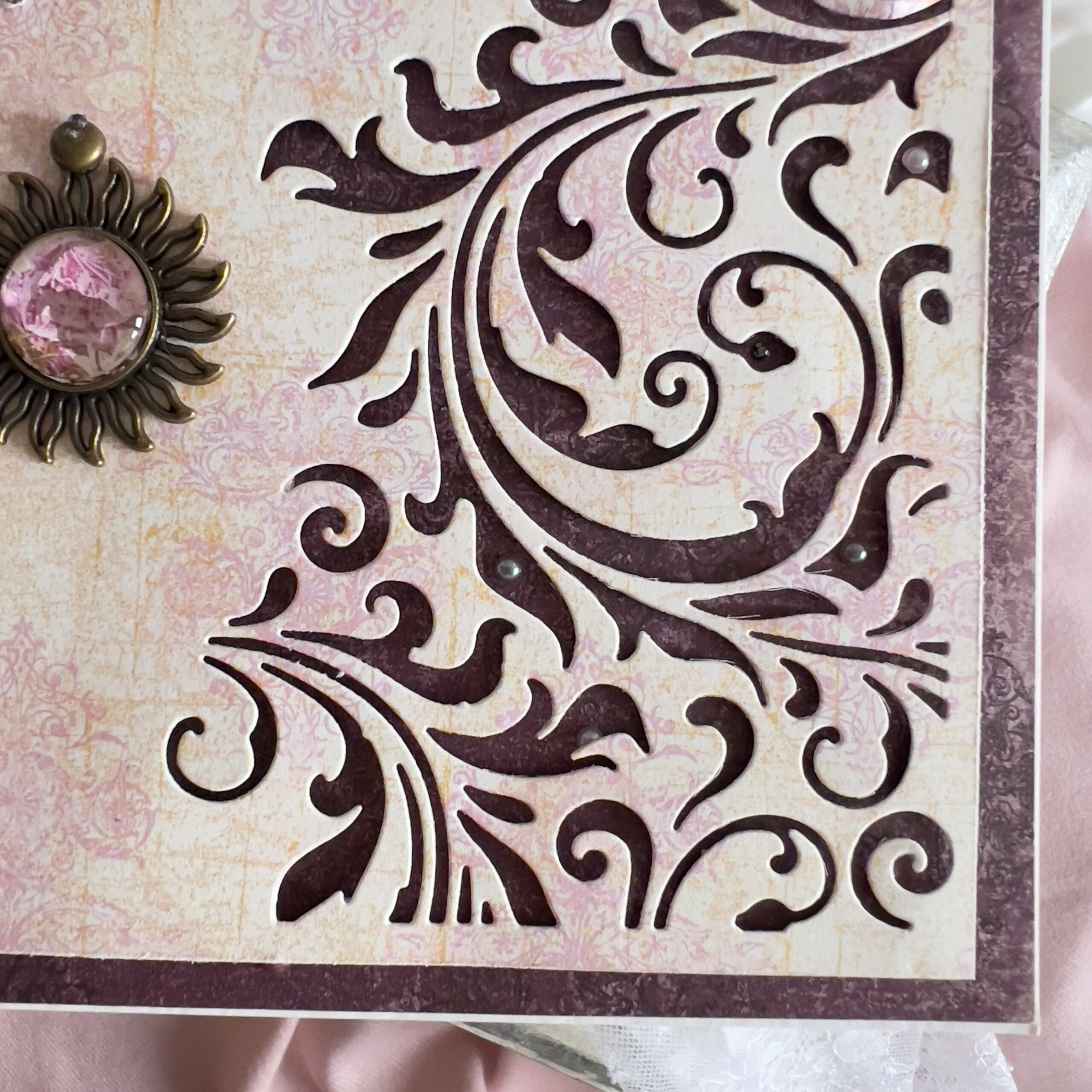 Luxury Vintage Birthday Card with Antique Photo Pendant