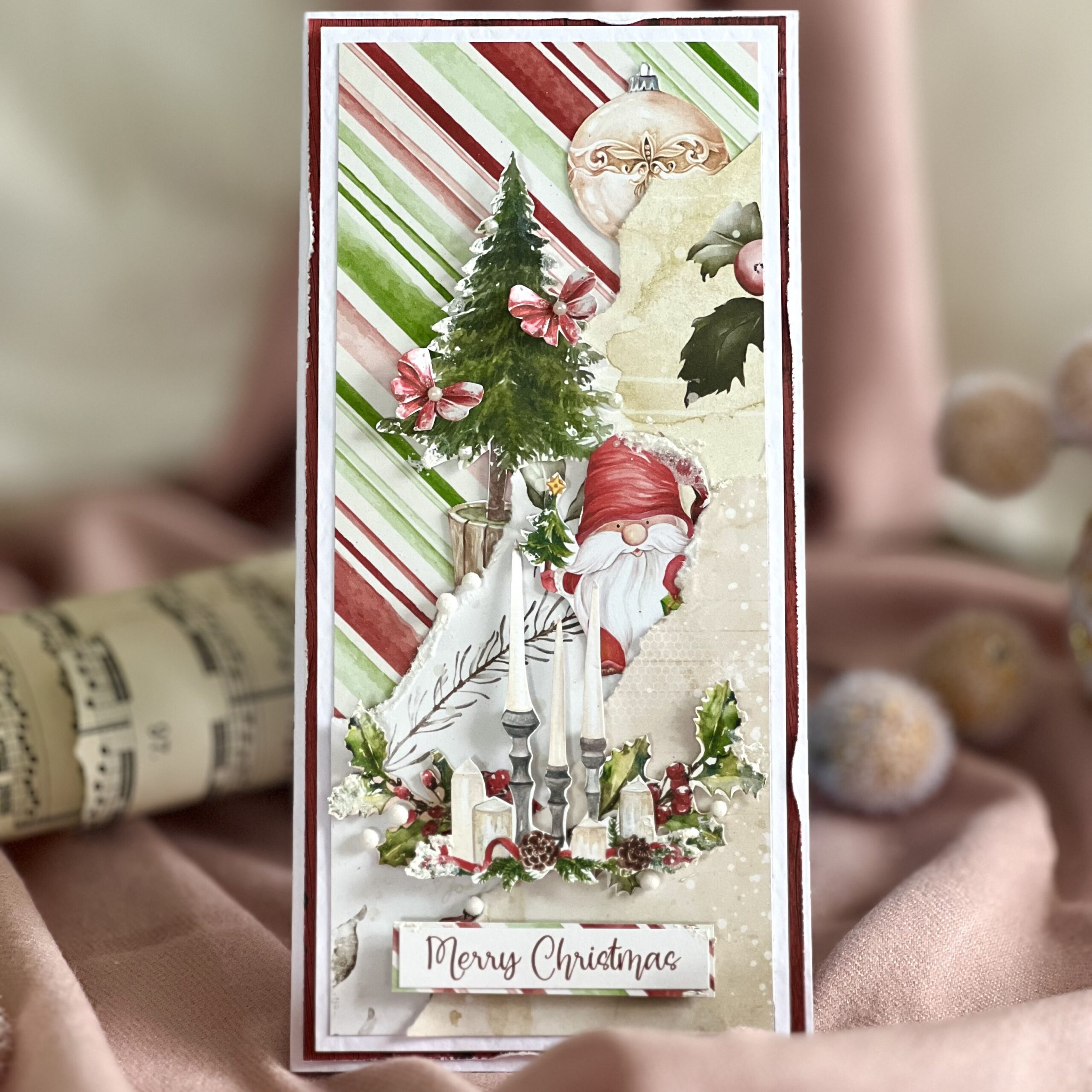 Artistic Christmas Card – Festive Red Gnome