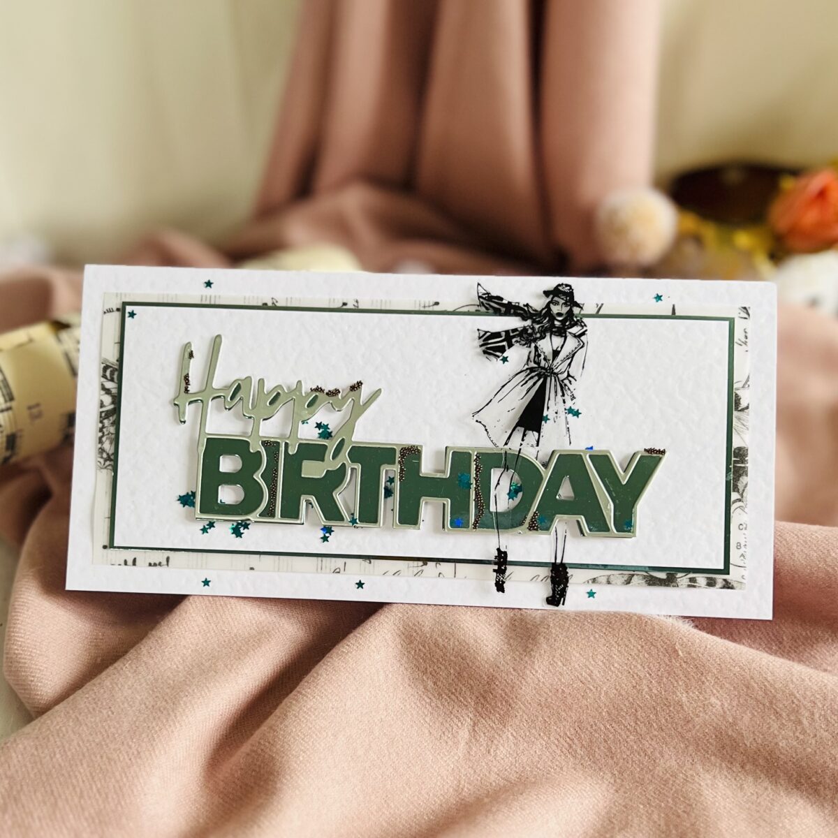 luxury Birthday Card with Handcrafted Papercut Design