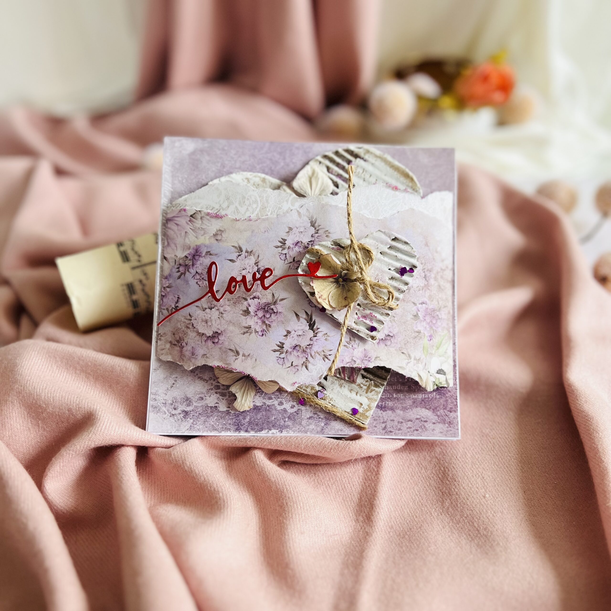 IMG_6589 Artistic Handmade Purple Card with Recycled Art