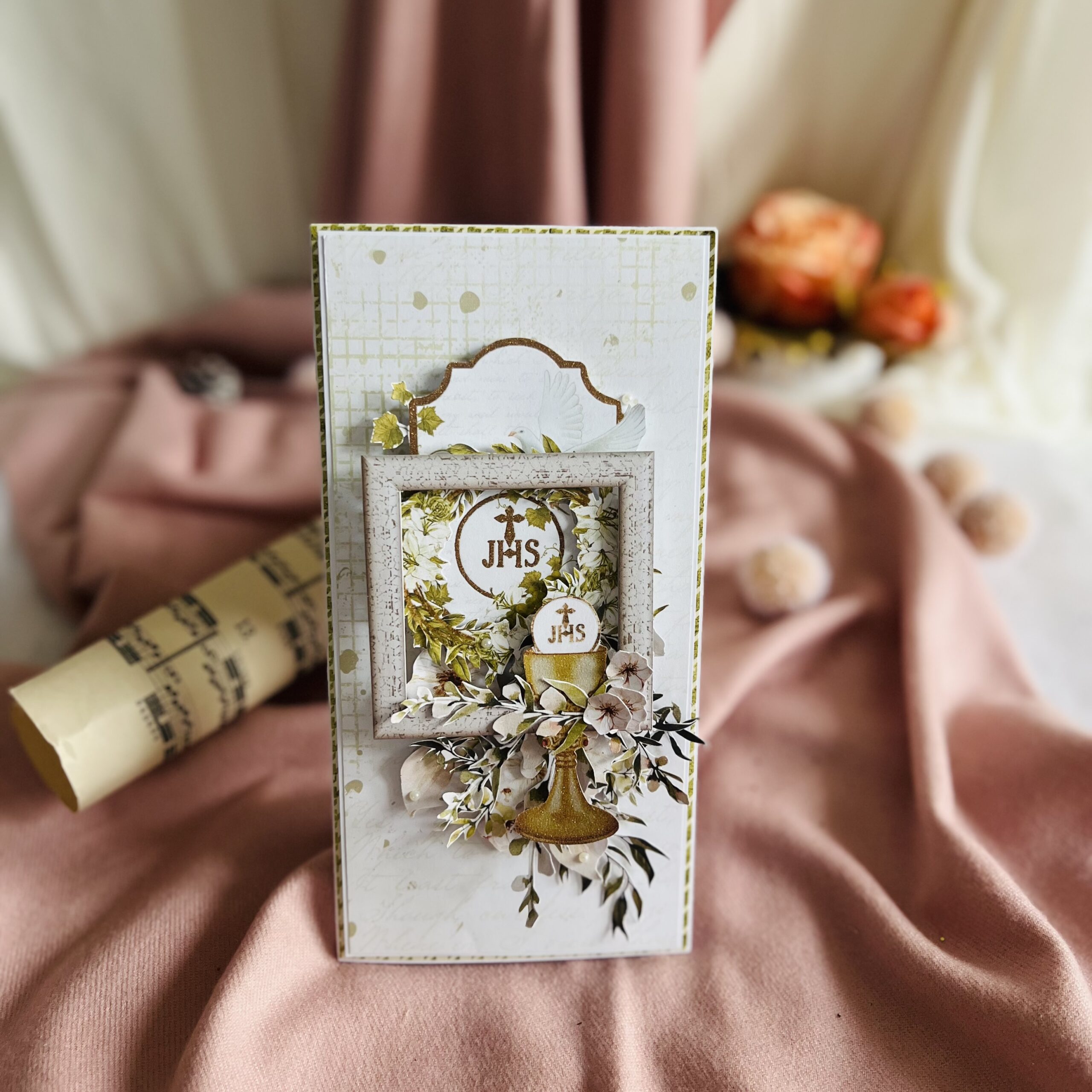 Luxury Artistic First Communion Card.