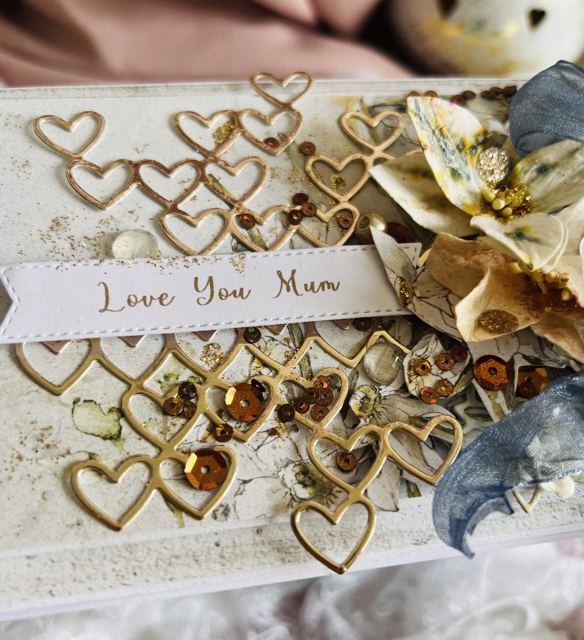 IMG_E4132 Artistic Handmade Mother's Day Card – Ribbon with Golden Hearts