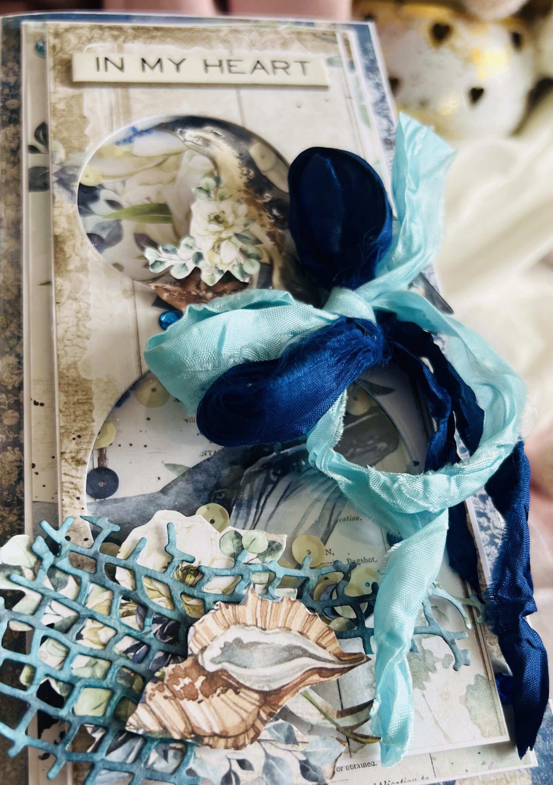 IMG_E4145 Luxury Handmade Mother's Day Card – Elegant Dolphin Theme