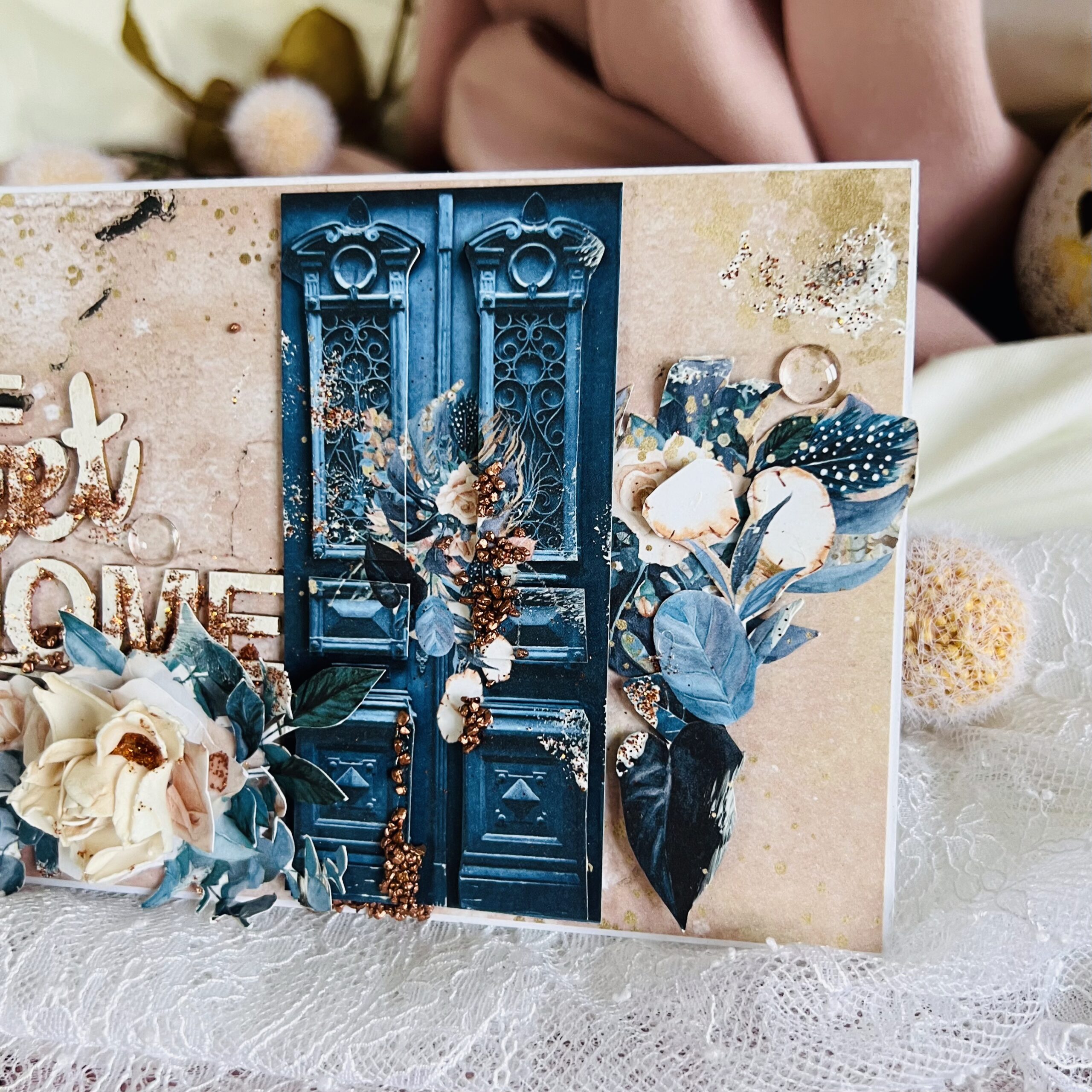 IMG_E4566 Luxury Golden Welcome – New Home Card with Blue Door Design