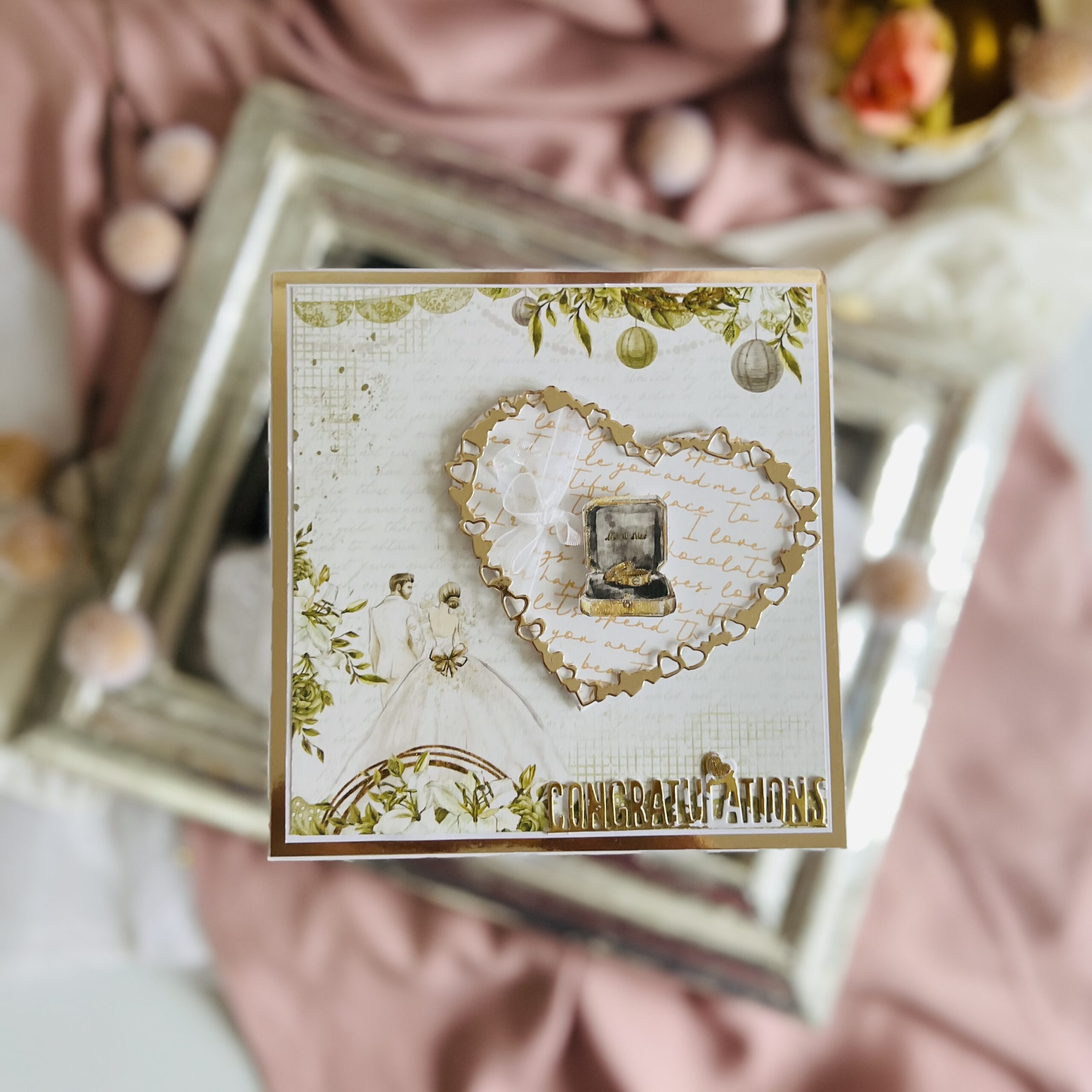 IMG_5603 Luxury Minimalist Wedding Card with Golden Rings