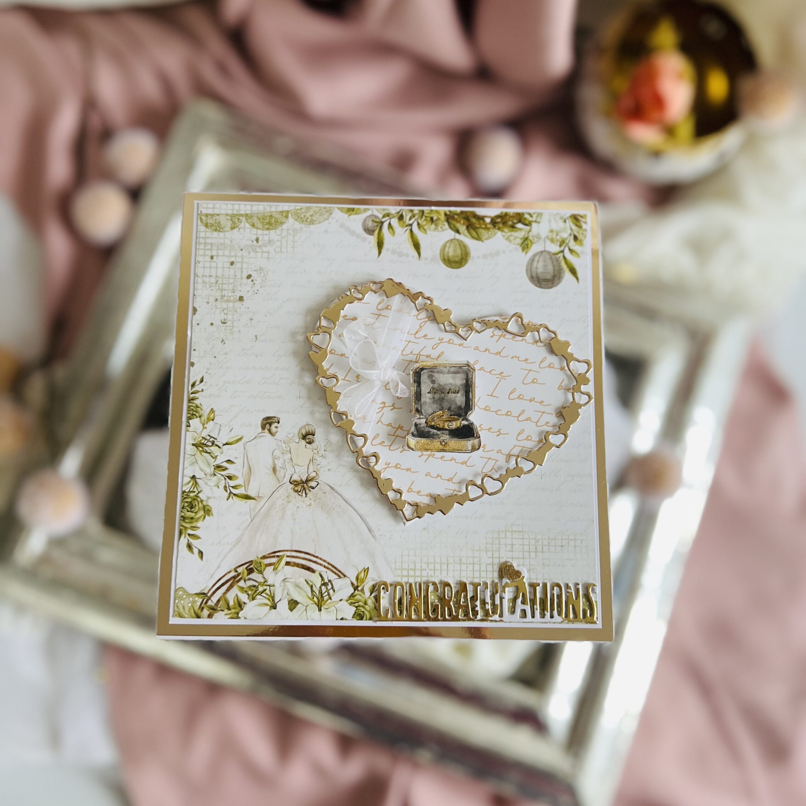 IMG_5604 Luxury Minimalist Wedding Card with Golden Rings