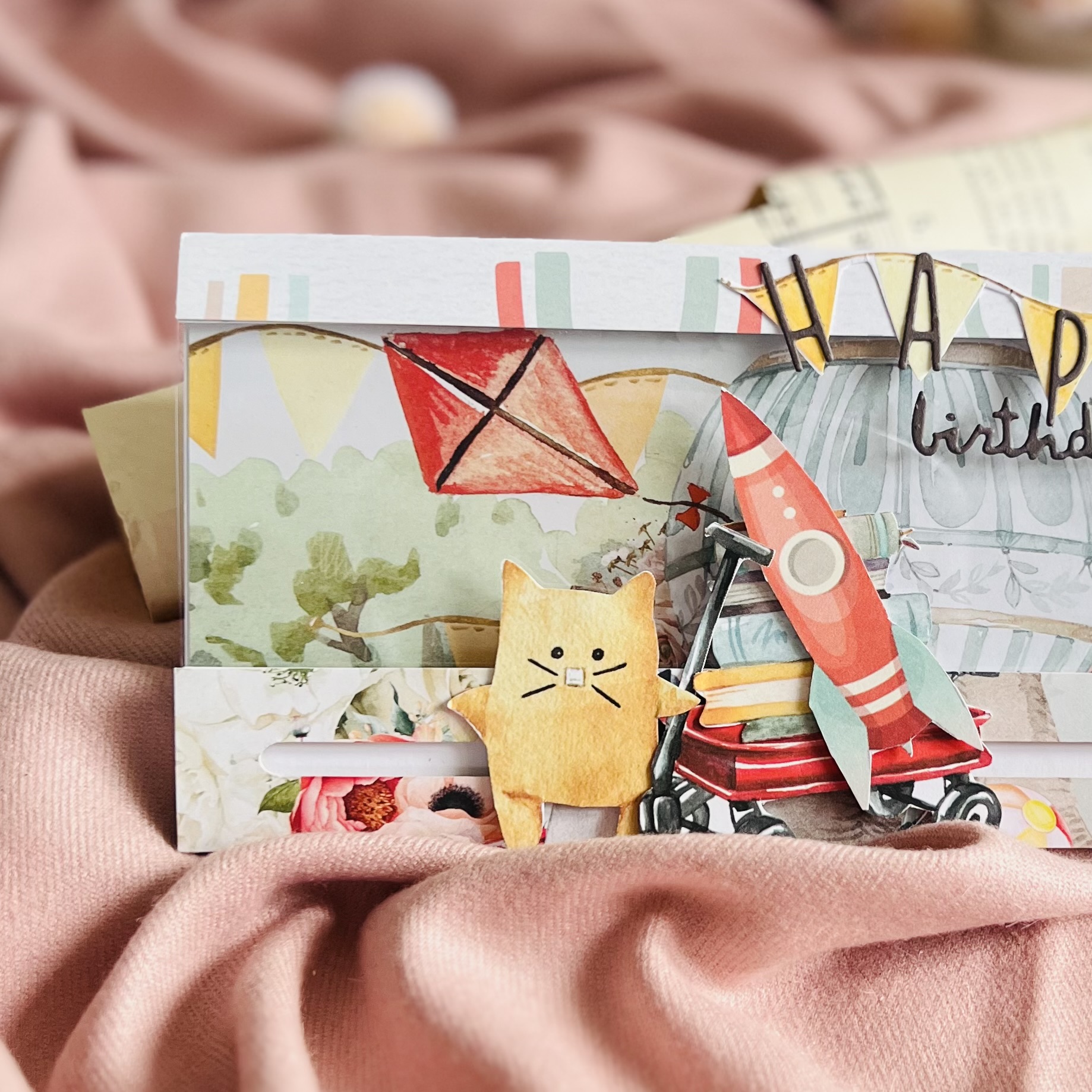 IMG_6606 Luxury Birthday Card for a Boy with Rocket and Bear