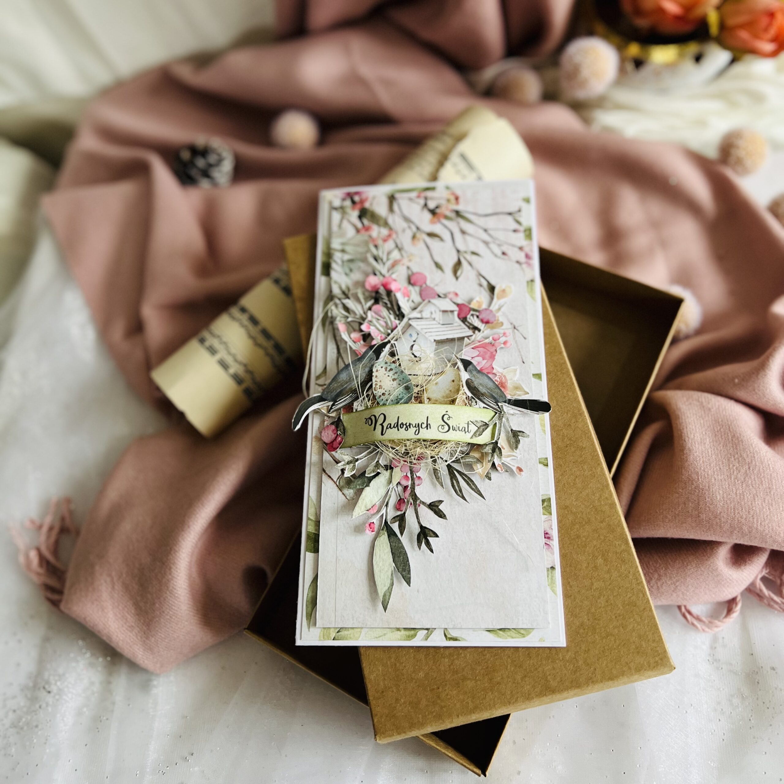 Easter DL Card with Polish Inscription – Artistic Handmade Design